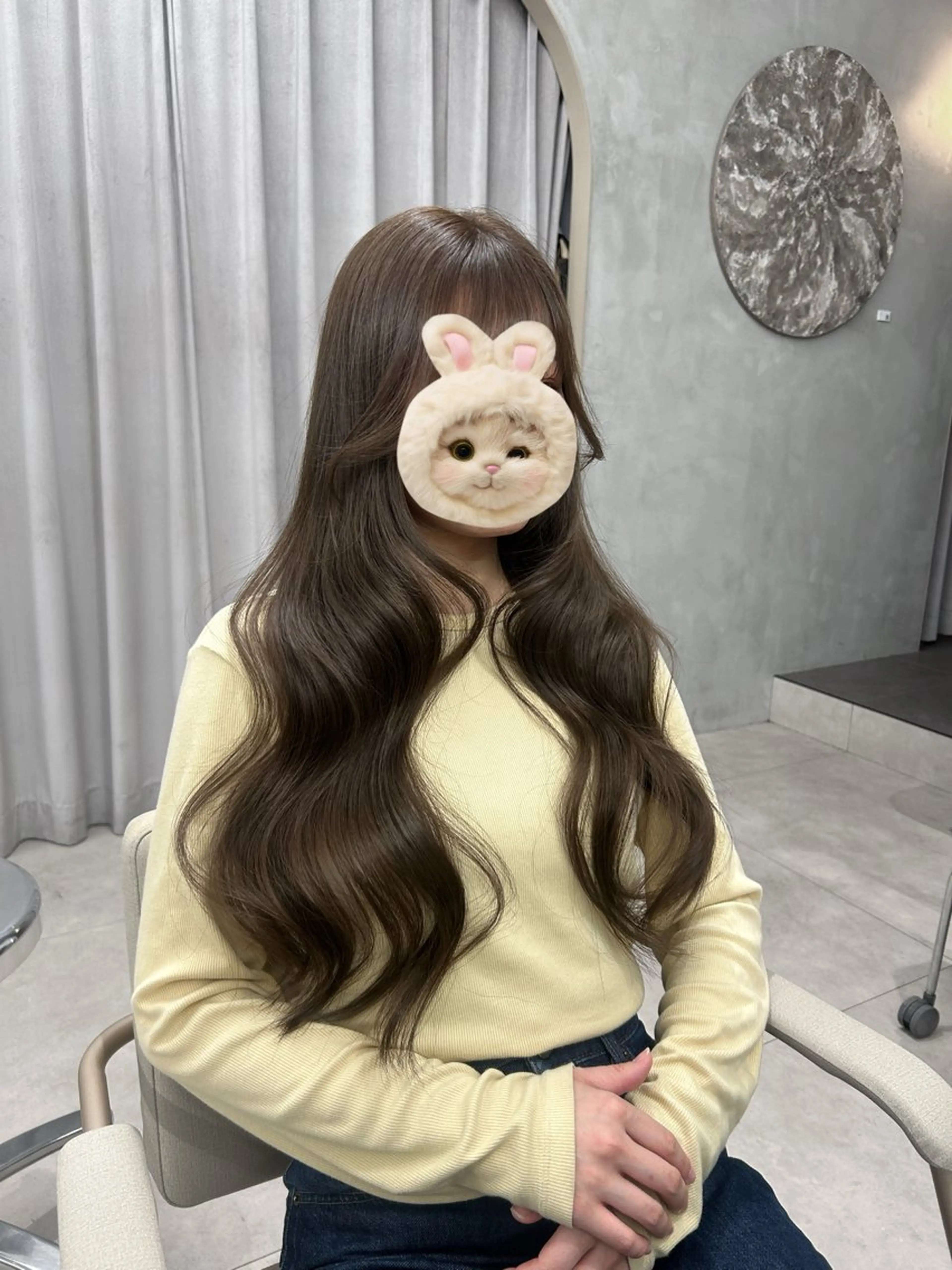 ロング カラー ベージュカラー オリーブベージュ 💖原宿/韓国ヘア 顔周りカット/Rioのヘアスタイル