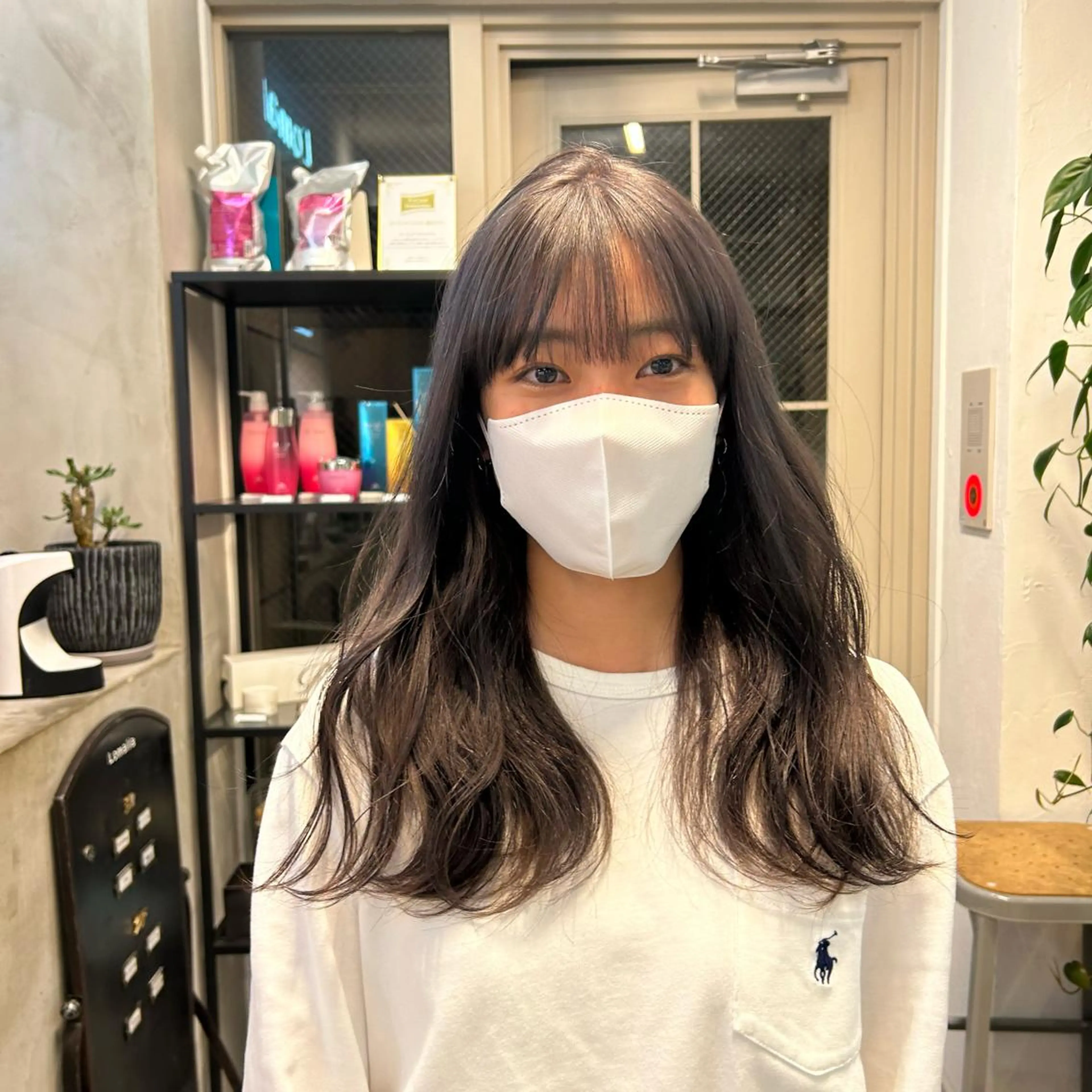 セミロング カラー ブリーチ グレージュ ヘアカラー じゅわっと暖色カラー 🍊Moemiのヘアスタイル