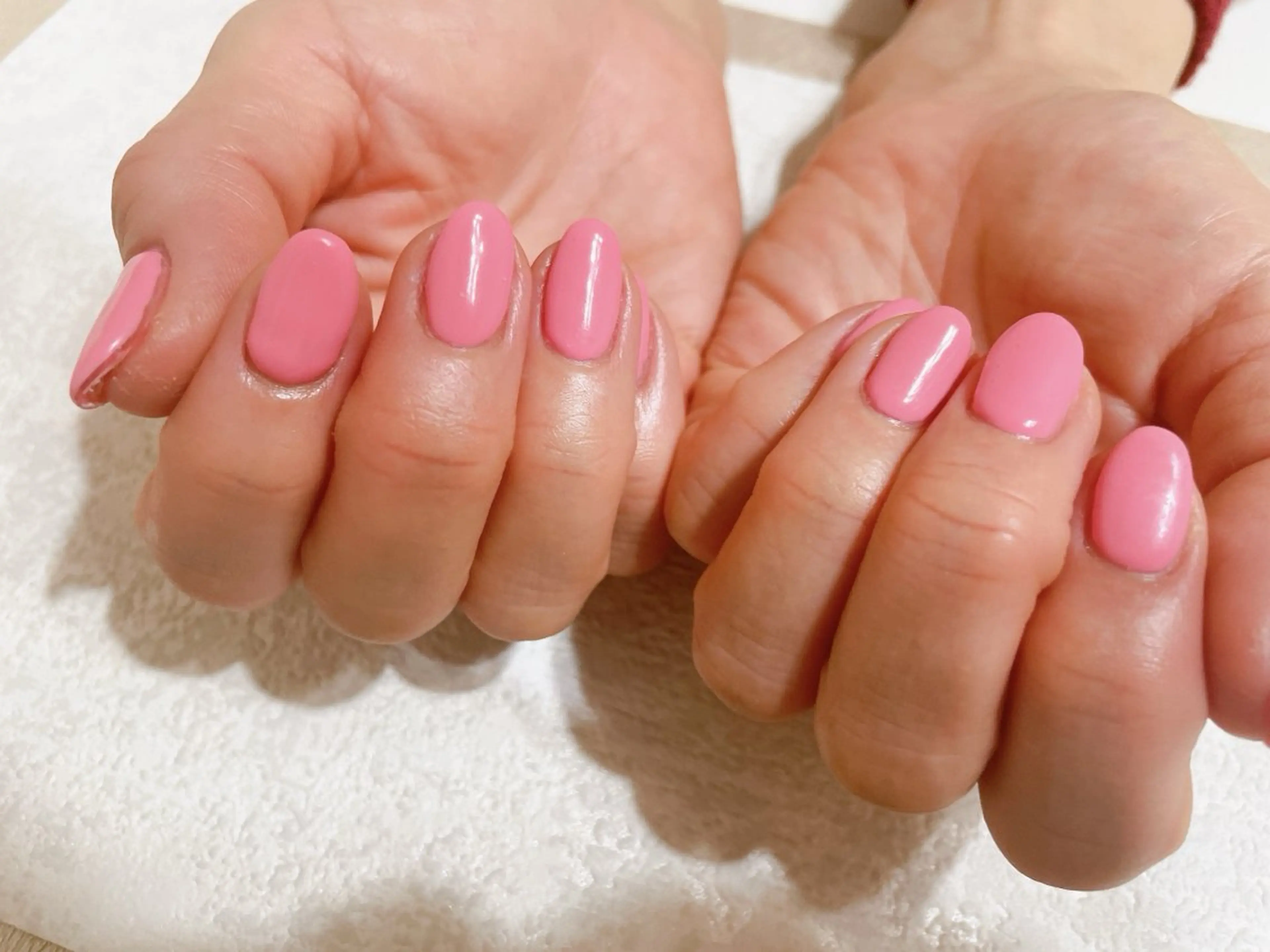 ネイル ジェルネイル 韓国ネイル ワンカラーネイル パラジェル ピンク kikinail 溝の口のネイルデザイン