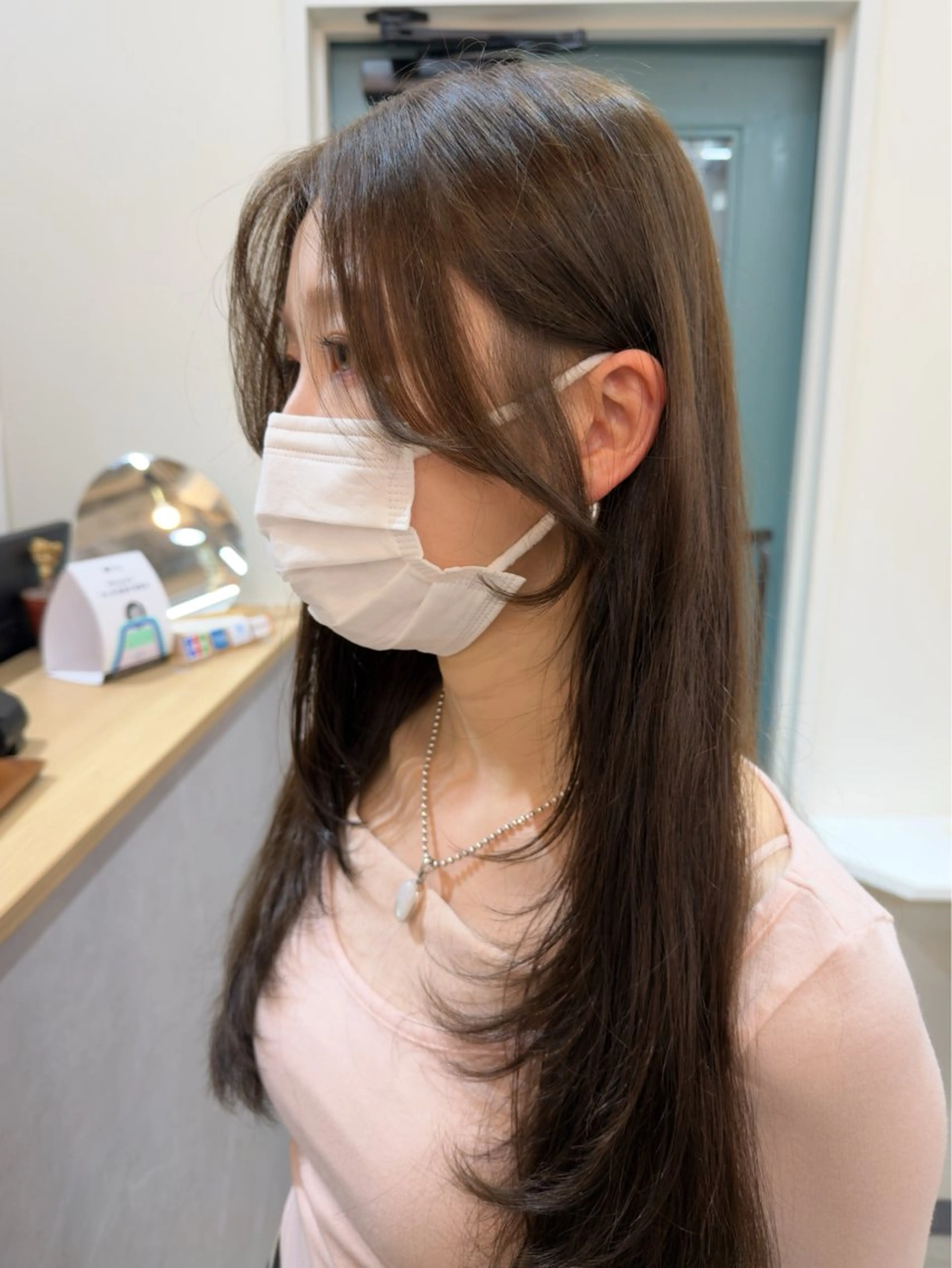 ロング カラー ブラウンカラー オリーブブラウン 顔周りカット レイヤーカット カット ヘアカラー トリートメント レイヤー/顔周り /いいぬまみかのヘアスタイル