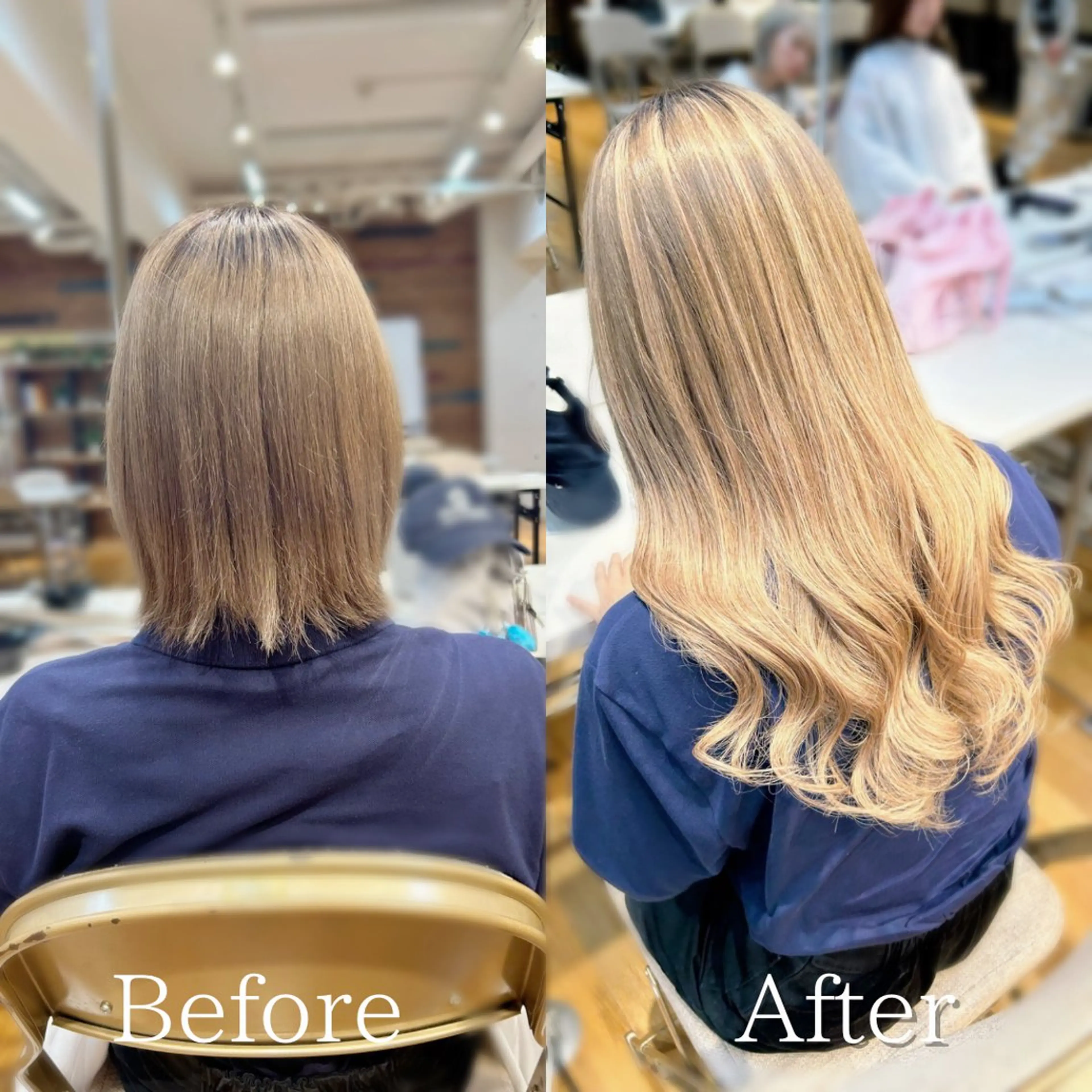 ロング まひろ エクステ／ハイトーンのヘアスタイル