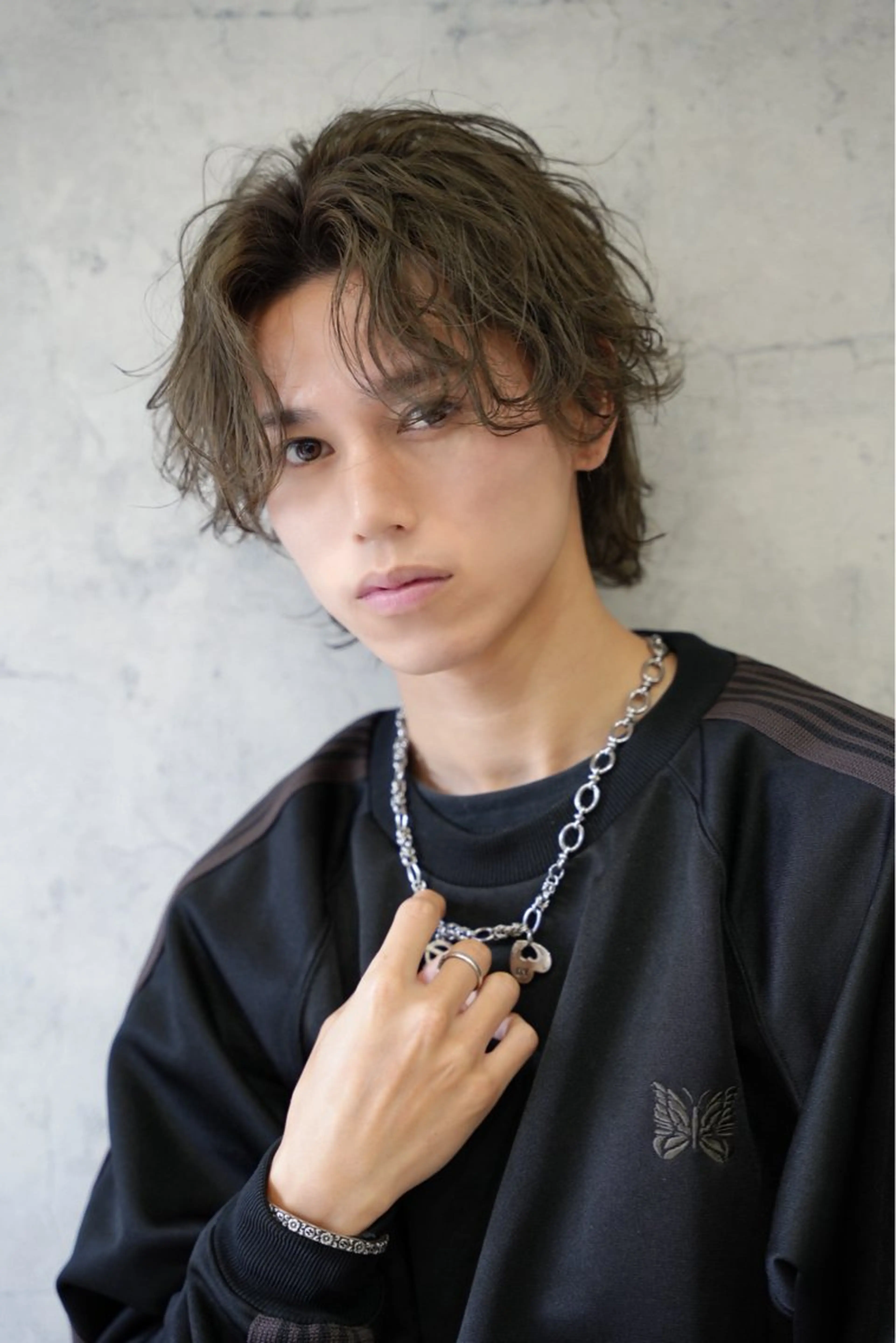 ミディアム メンズ センターパート カット パーマ 🔥メンズ特化美容師 💥小倉大和💥のヘアスタイル