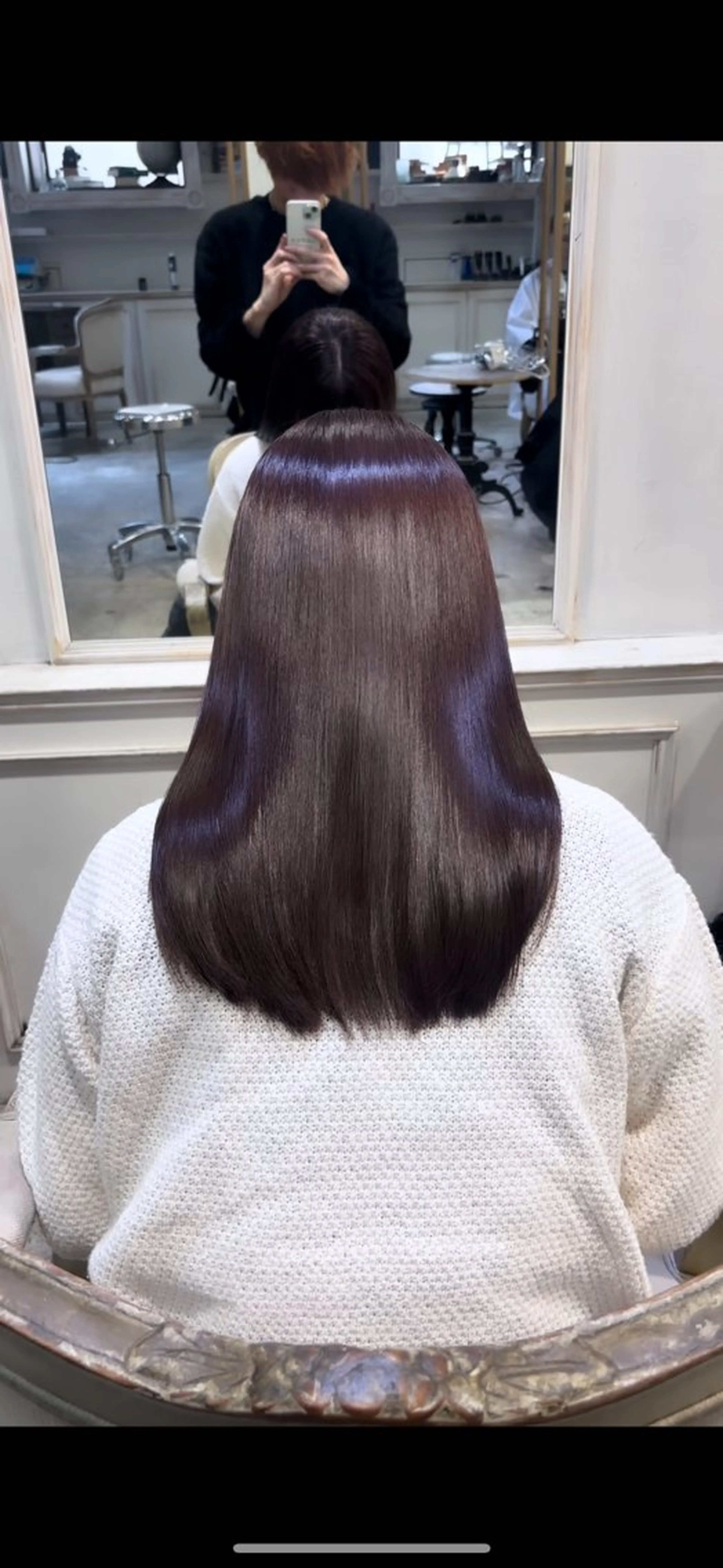 ミディアム カット 縮毛矯正 トリートメント ⭐️ 美髪矯正 艶カラー ⭐️ユウキのヘアスタイル