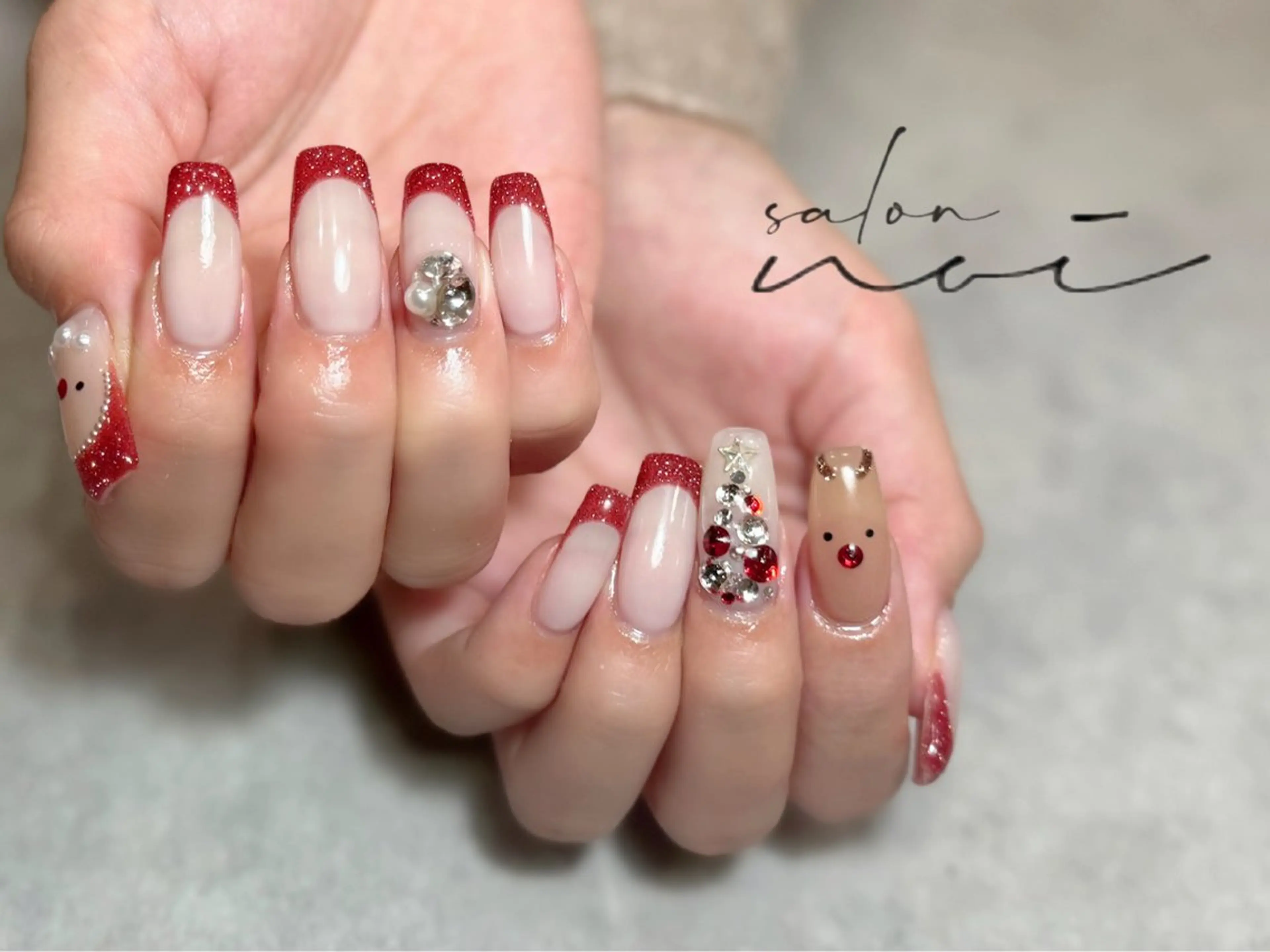 ネイル 冬ネイル クリスマス ハンドネイル salon noi所属・salon noiのネイルデザイン