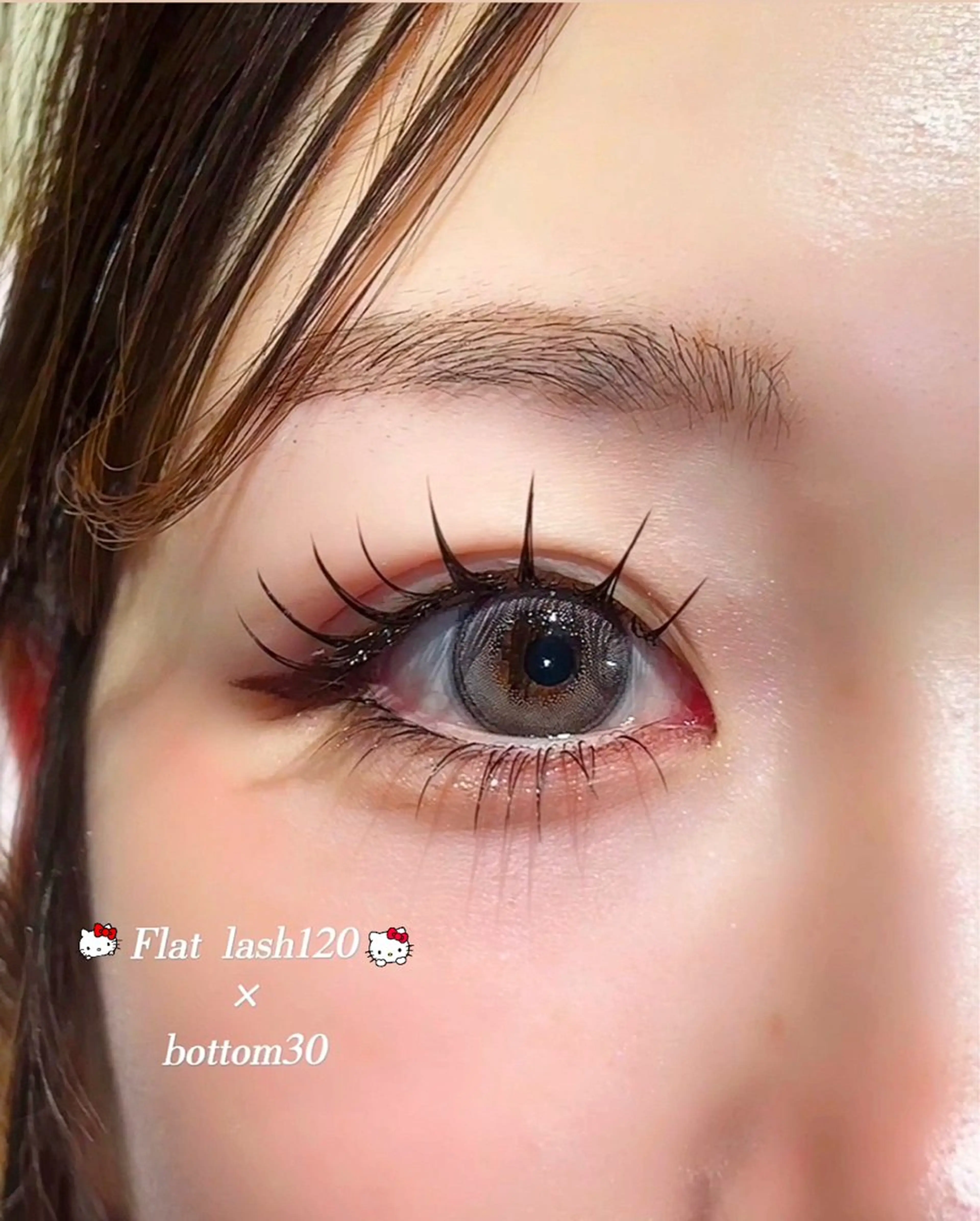 マツエク・マツパ フラットラッシュ まつげパーマ 下まつげエクステ 一重×まつ毛パーマ NORA senaのマツエク・マツパデザイン