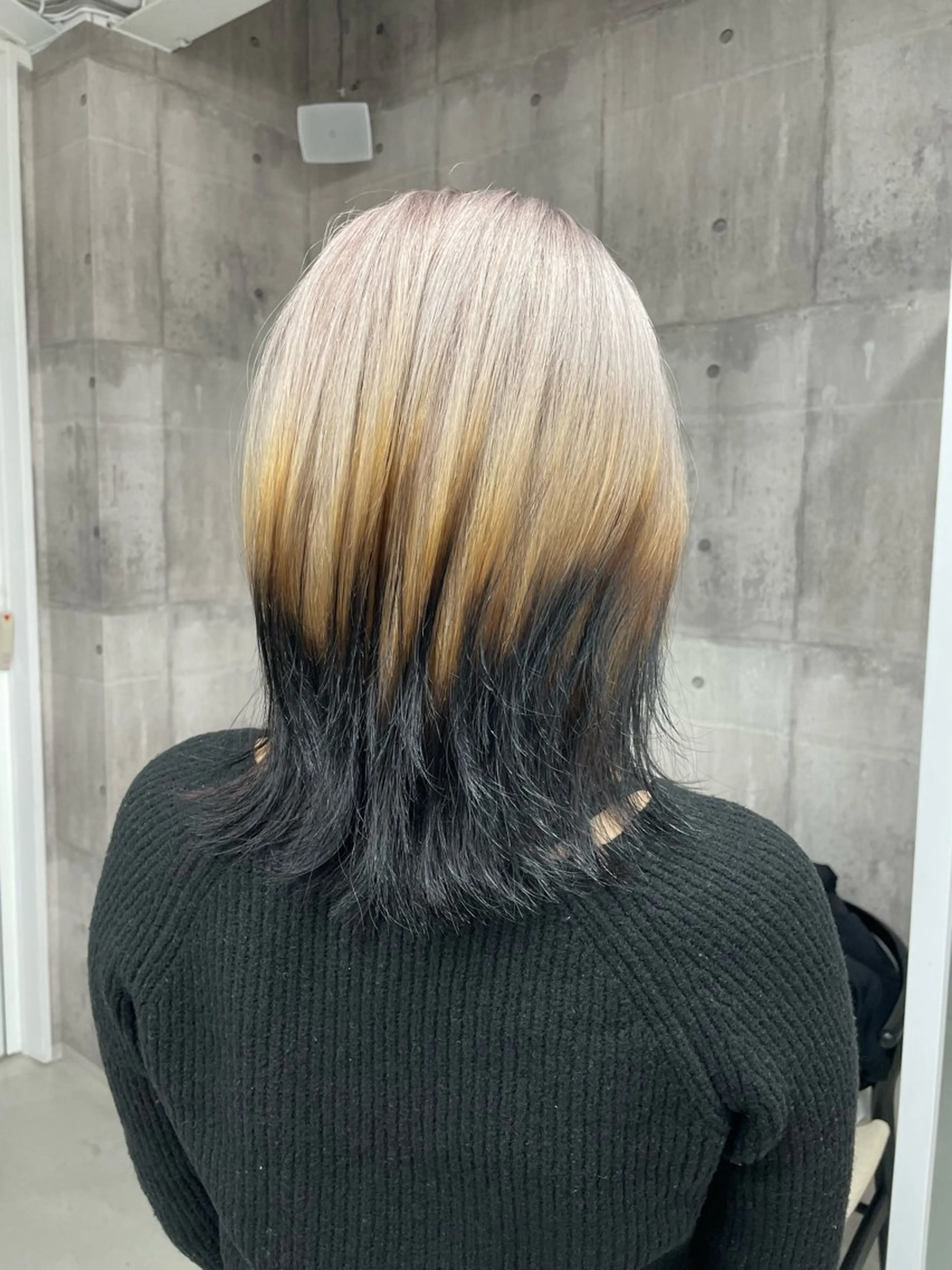 ミディアム カラー ダブルカラー 錦 茉李 @lm.mari03のヘアスタイル