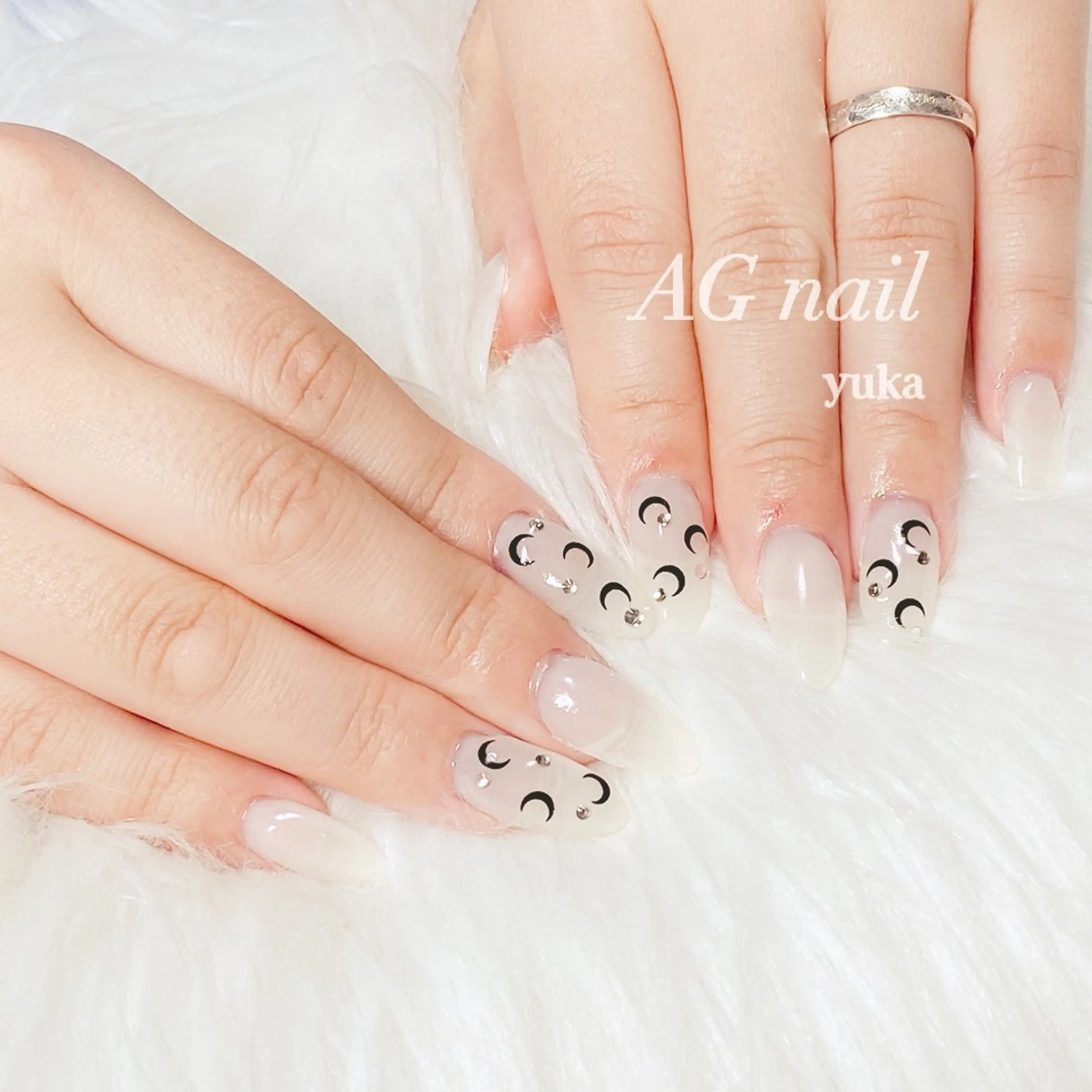 ネイル ホワイト ハンドネイル AG nail 〚　yuka　〛のネイルデザイン