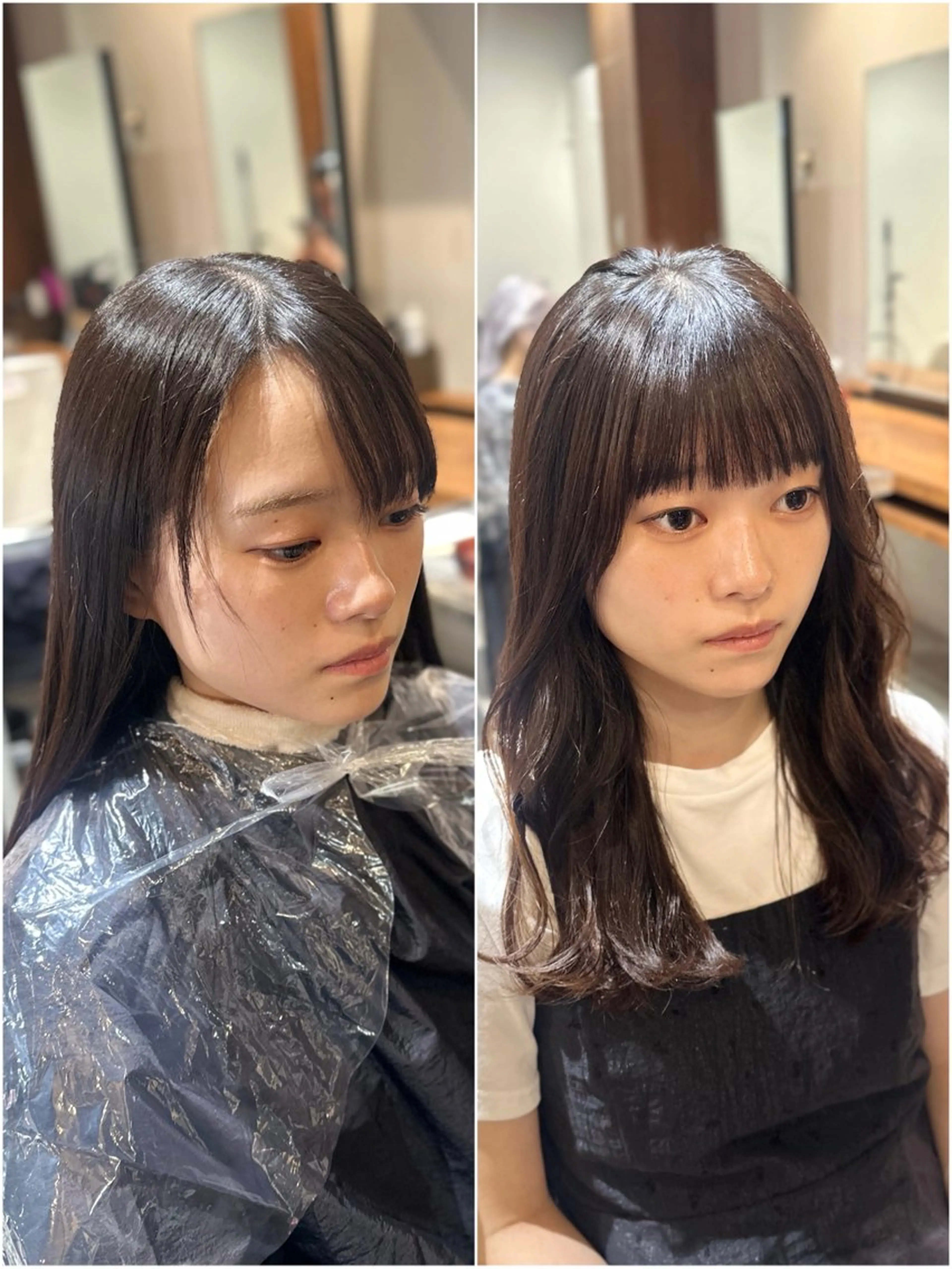 セミロング ブリーチなしダブル/ レイヤーカット 小棹のヘアスタイル