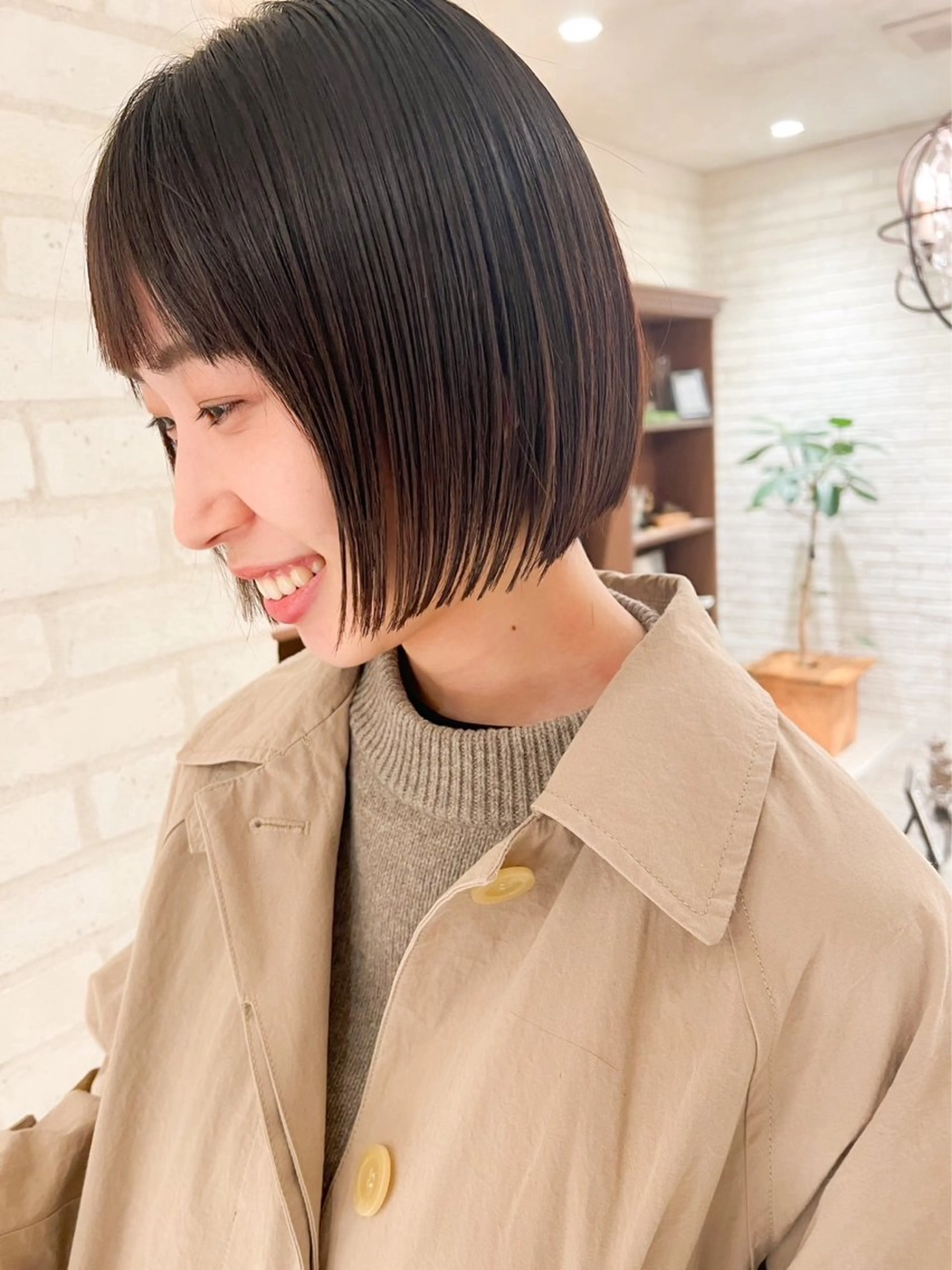 ショート カラー 切りっぱなしボブ ボブ 橘 ゆきののヘアスタイル