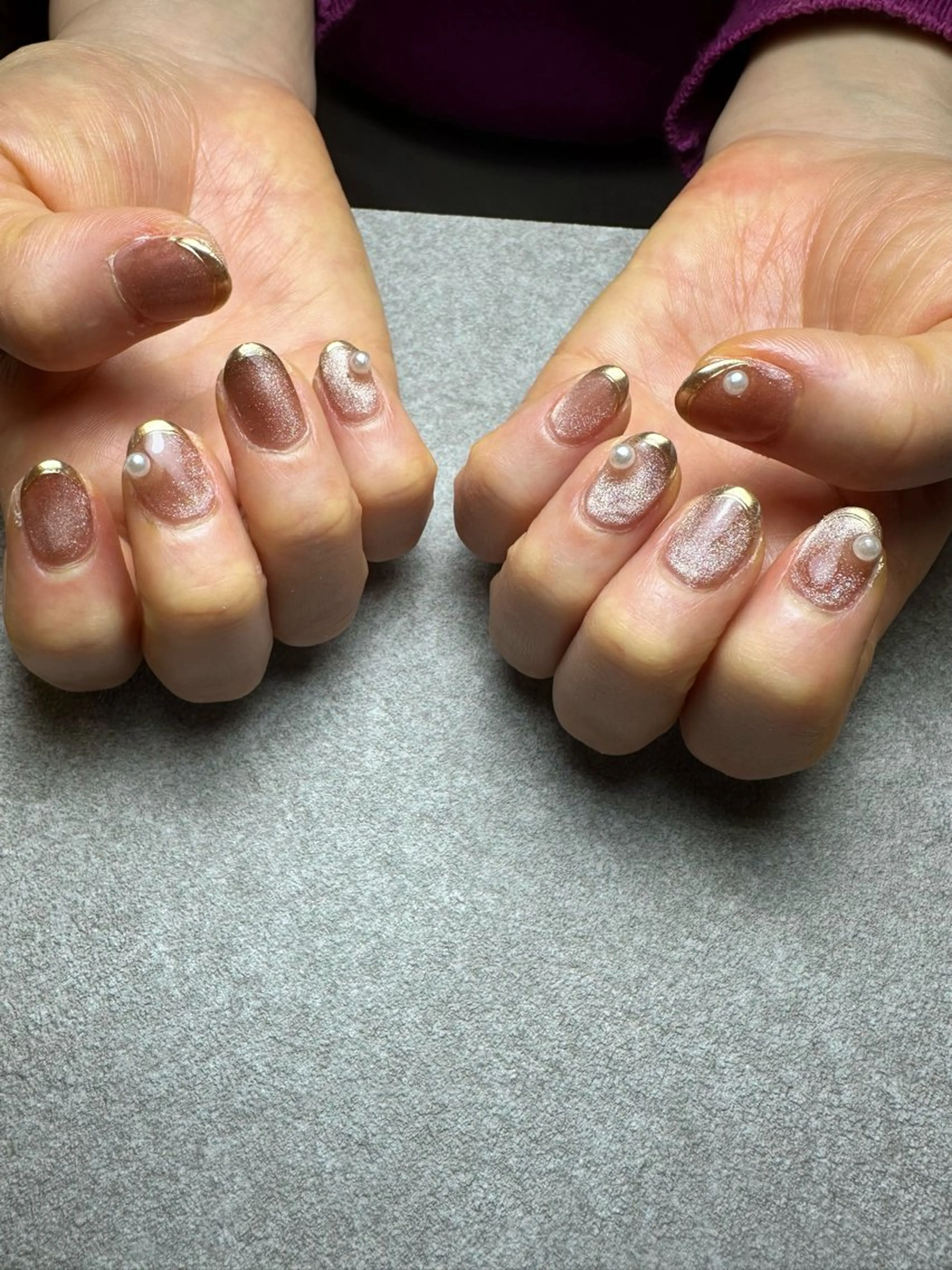 ネイル 入学式 フレンチネイル 卒業式 マグネットネイル オフィスネイル nailroom Anmie.のネイルデザイン