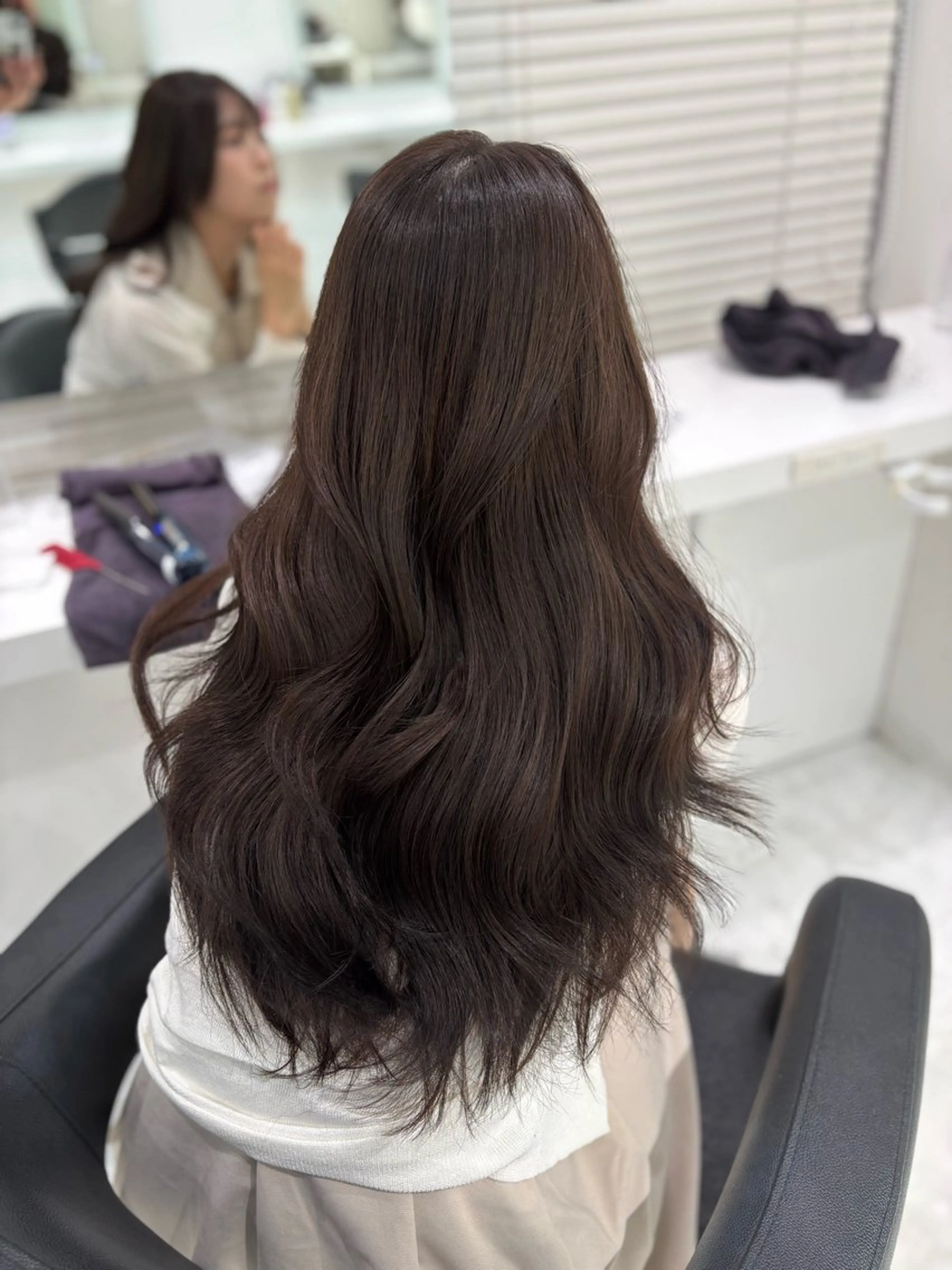 ロング カラー ブリーチなし透明感 ×縮毛矯正🤍ユウのヘアスタイル