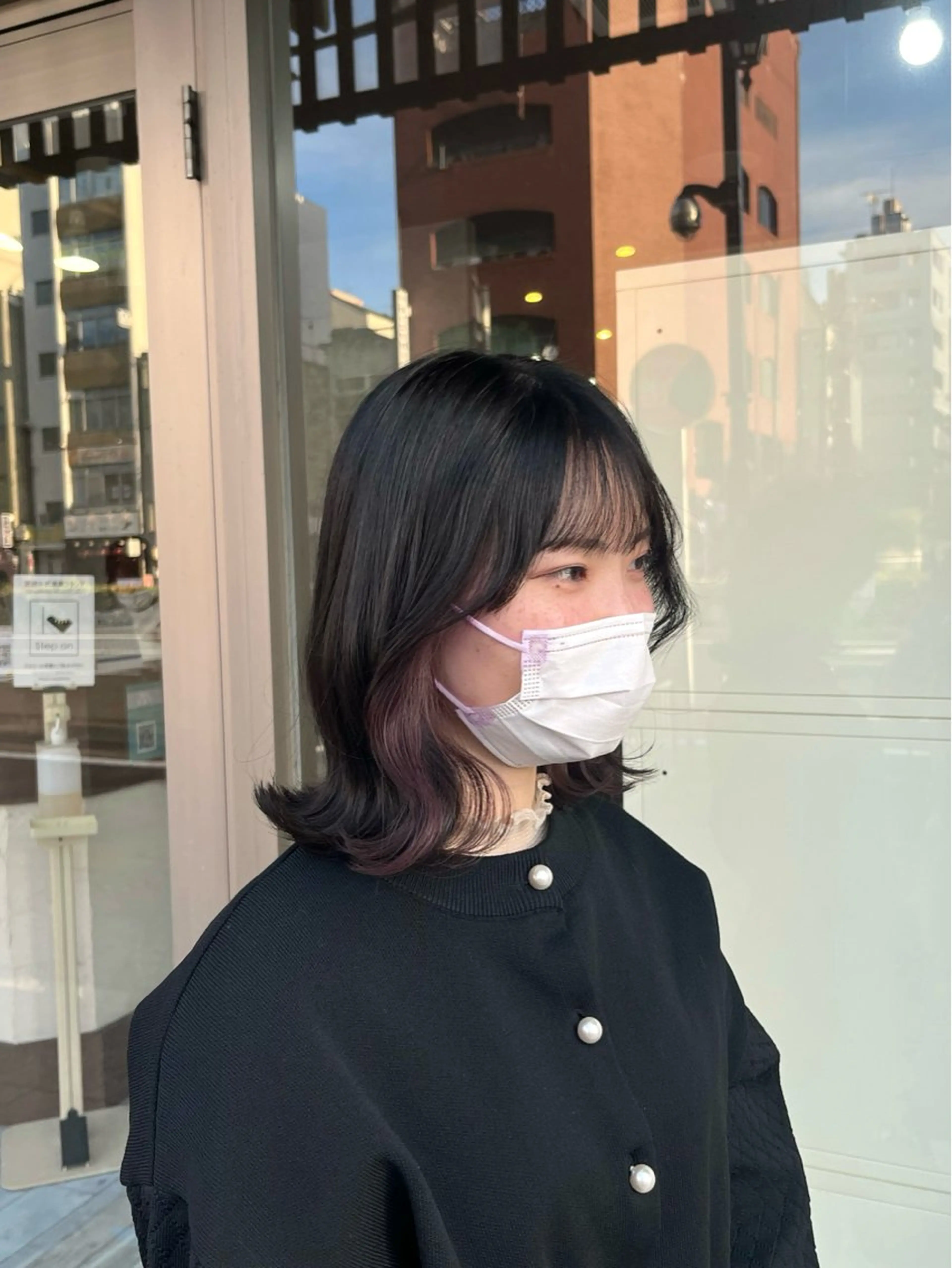 ミディアム カラー ヘアカラー トリートメント 村田梨乃/ minim hairのヘアスタイル