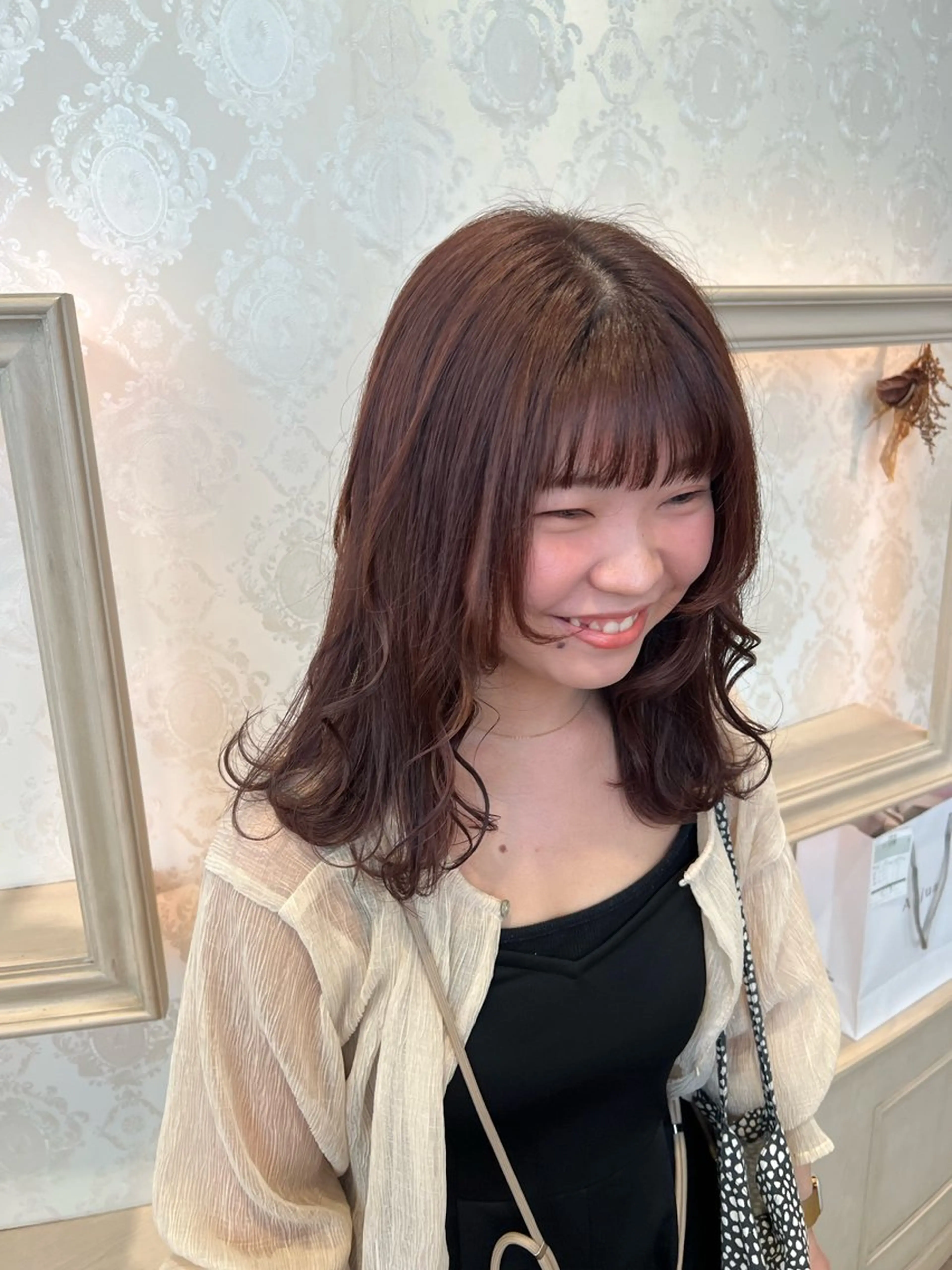 セミロング カラー 顔まわりレイヤー 顔周りカット レイヤーカット SALOWIN川崎WEST店所属・🌷川崎/ボブ/ アレンジ/コトネ🌷のヘアスタイル