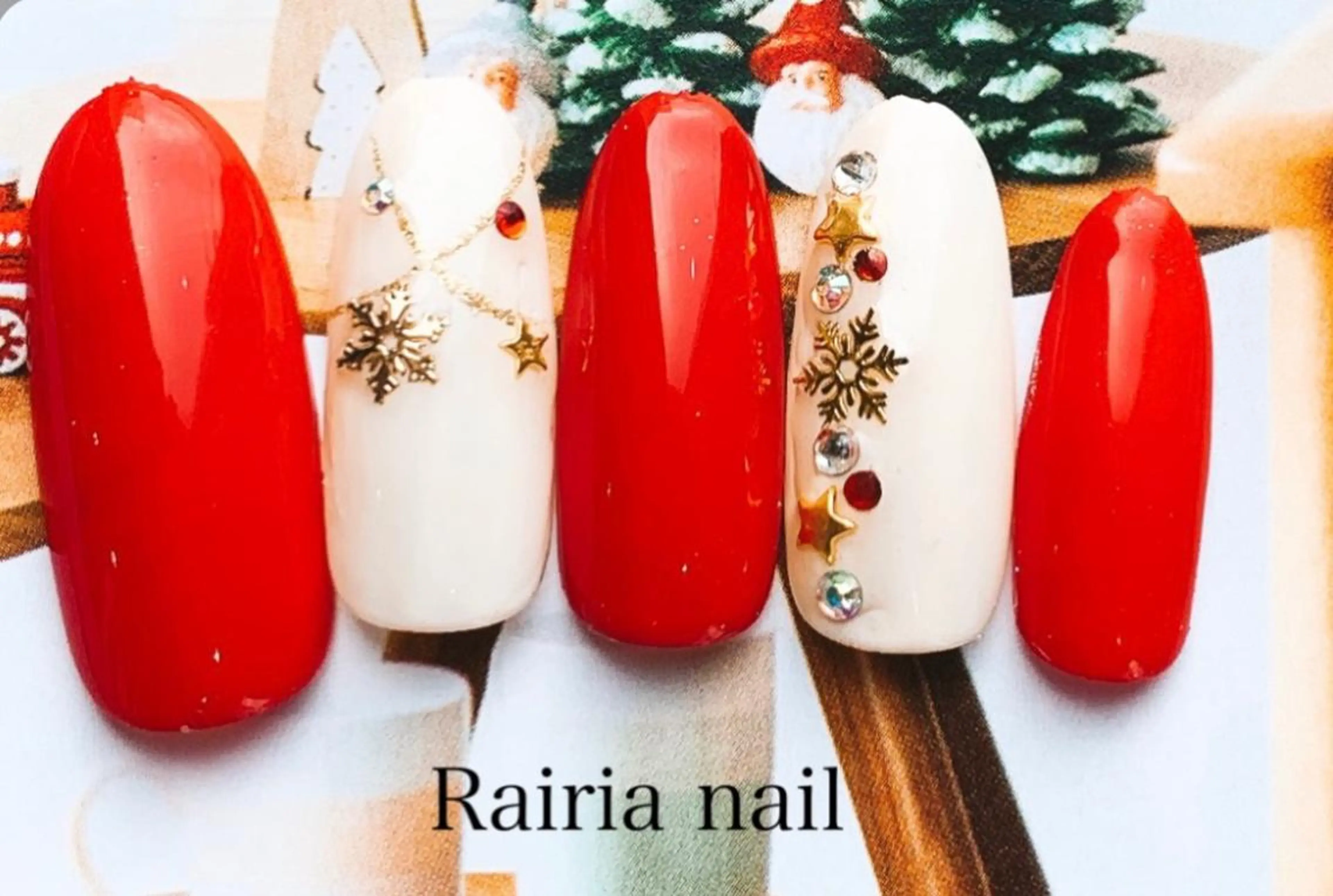 ネイル アートネイル ジェルネイル パラジェル 冬ネイル Rairia nail本八幡店のネイルデザイン