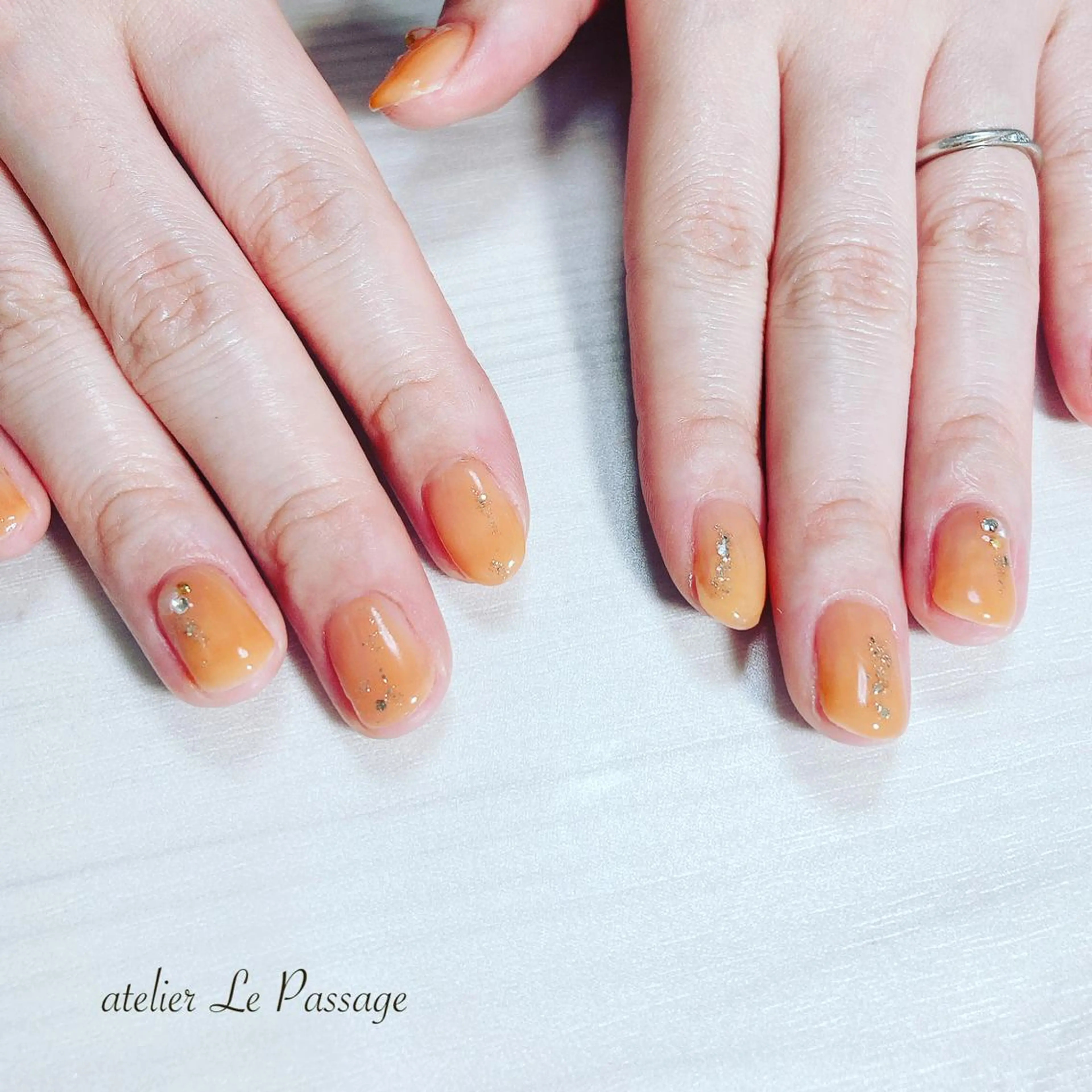 ネイル ジェルネイル オフィスネイル ワンカラーネイル パラジェル シンプルネイル Atelier Le Passage所属・h nakatsukaのネイルデザイン