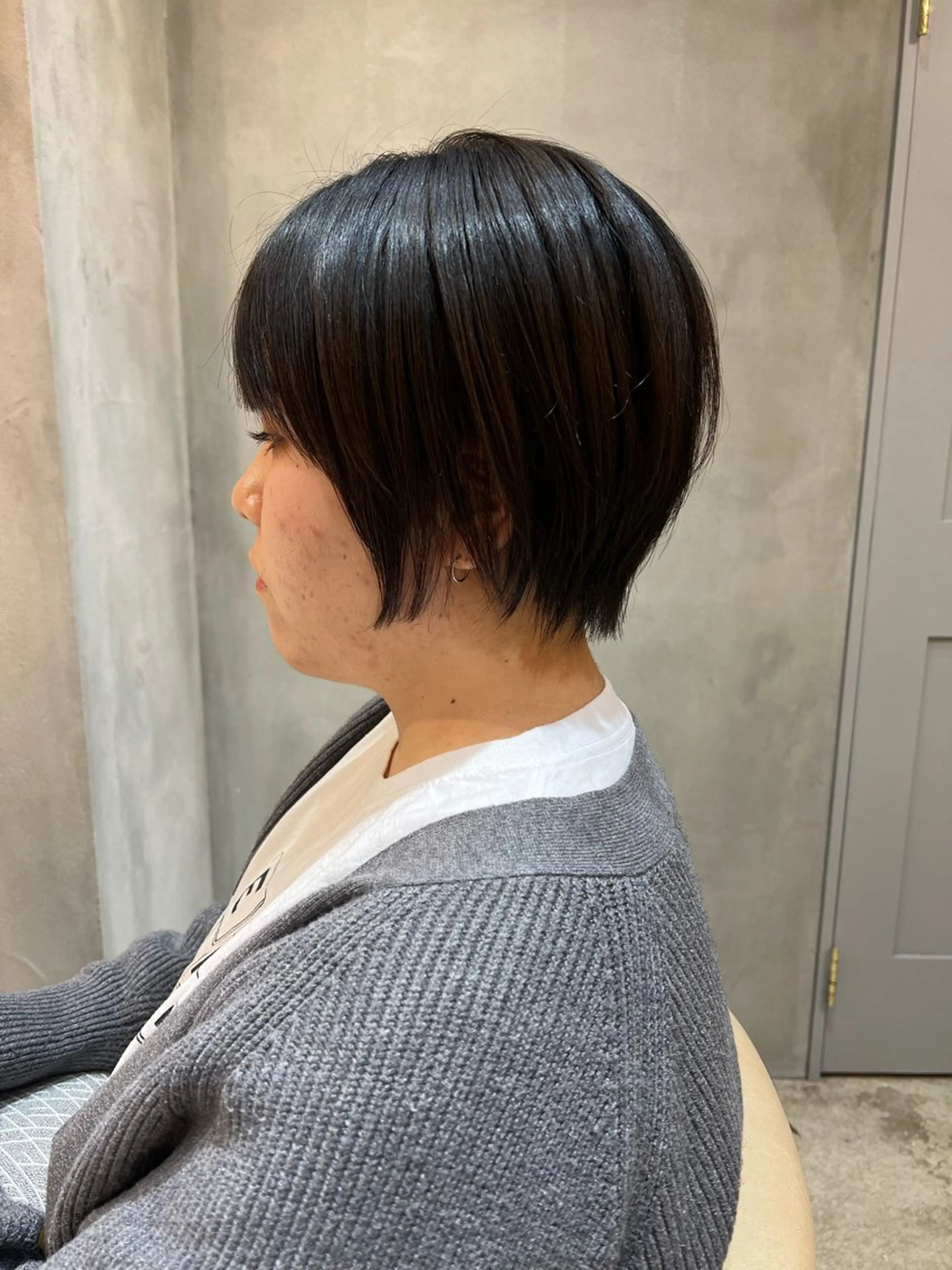ショート カラー ボブ/巻ける縮毛矯正 /韓国レイヤーはなのヘアスタイル