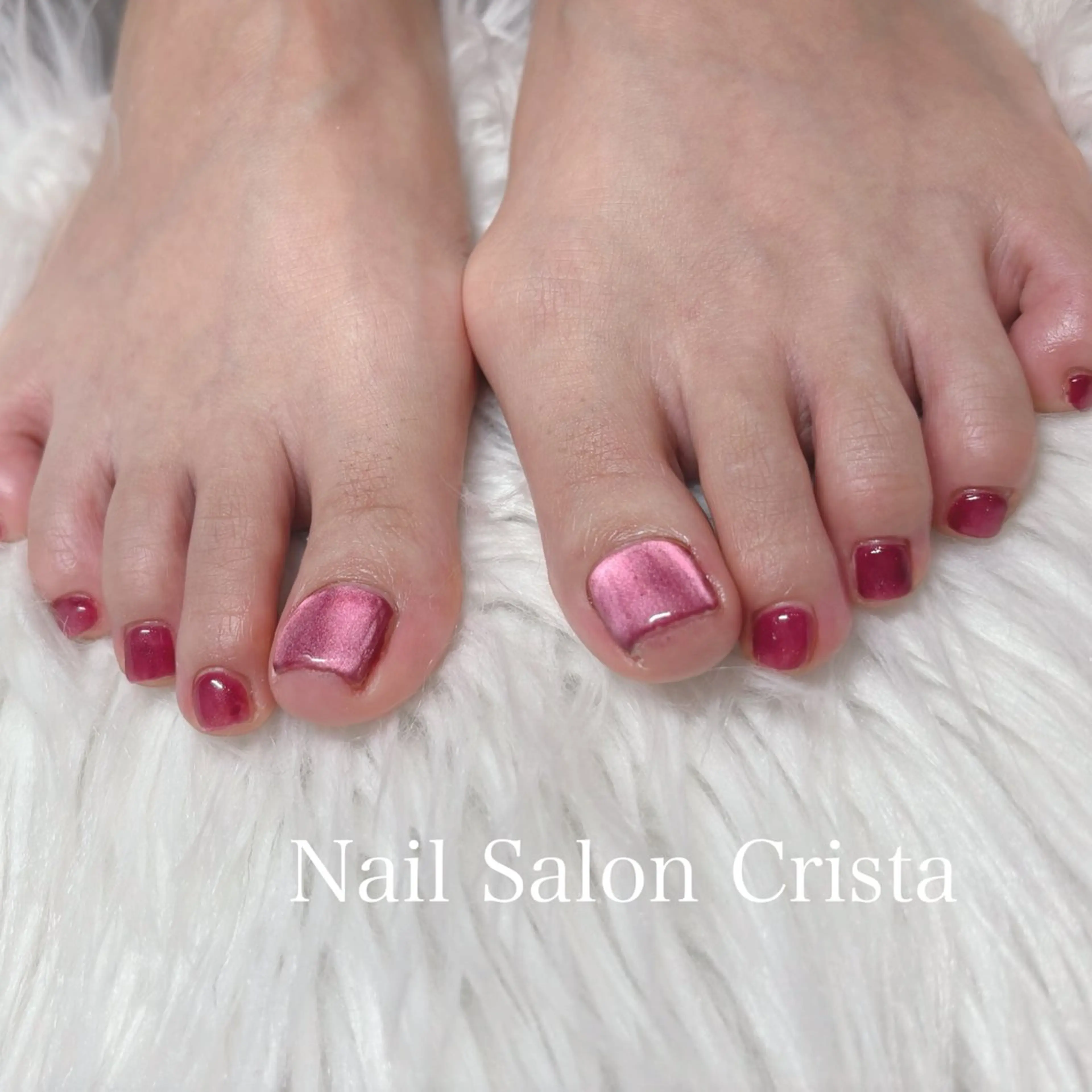 ネイル フットネイル ジェルネイル マグネットネイル オフィスネイル ワンカラーネイル NAILSALON CRISTA所属・🤍CRISTA yui🤍のネイルデザイン