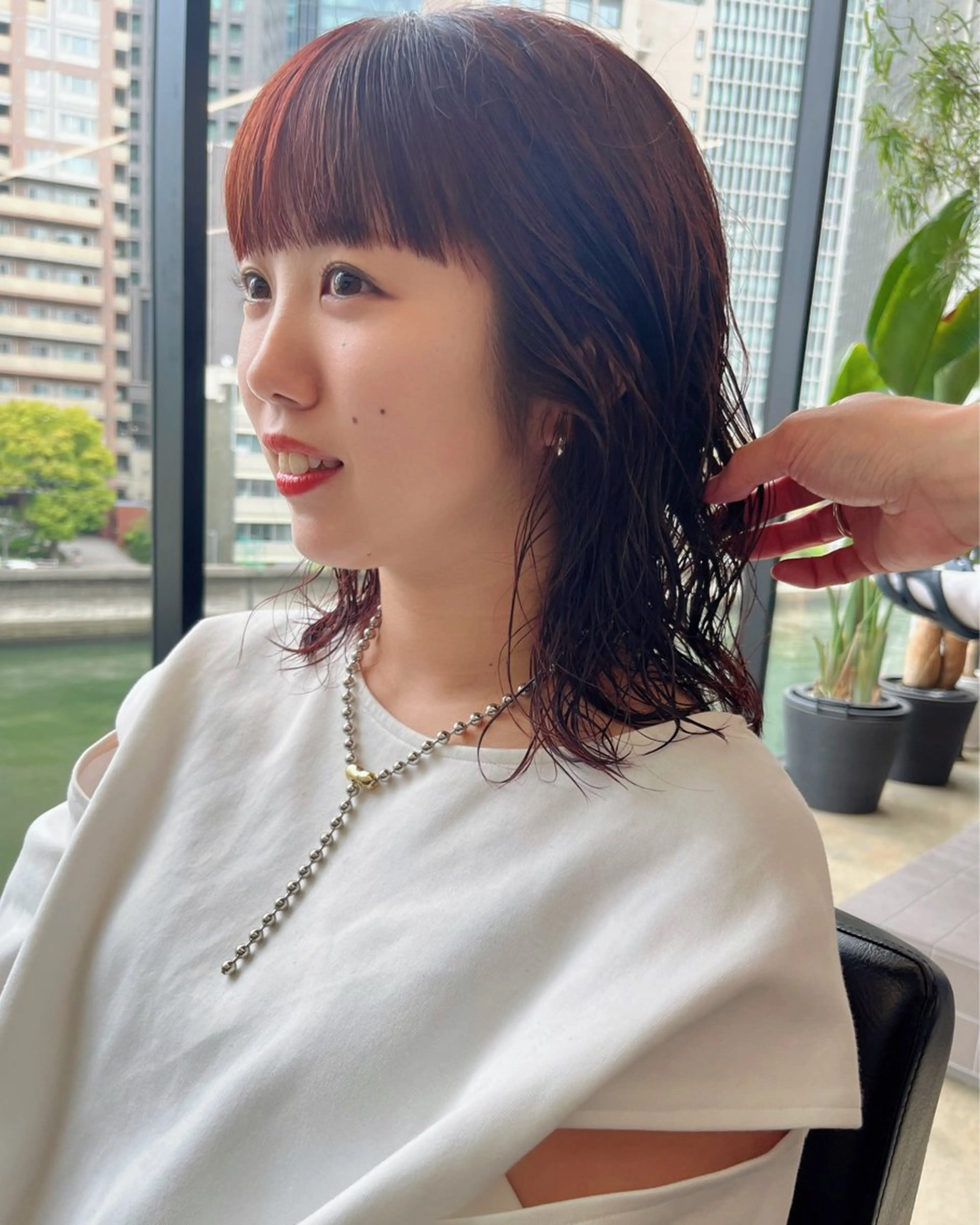 ミディアム カラー カット ヘアカラー ダブルカラー/ ケアブリーチ/クニトのヘアスタイル