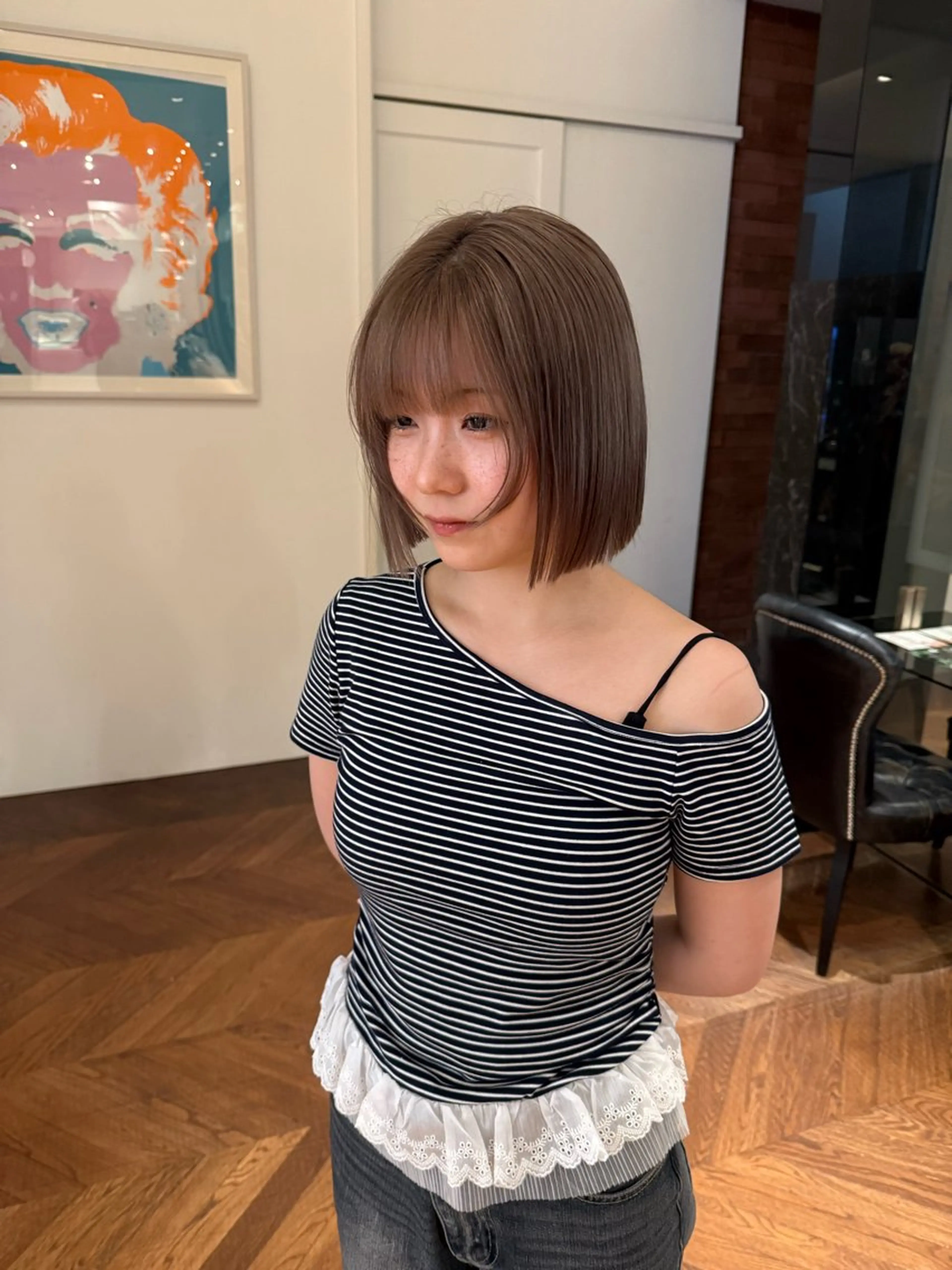 ミディアム ボブ SARA山口caz カット/パーマのヘアスタイル