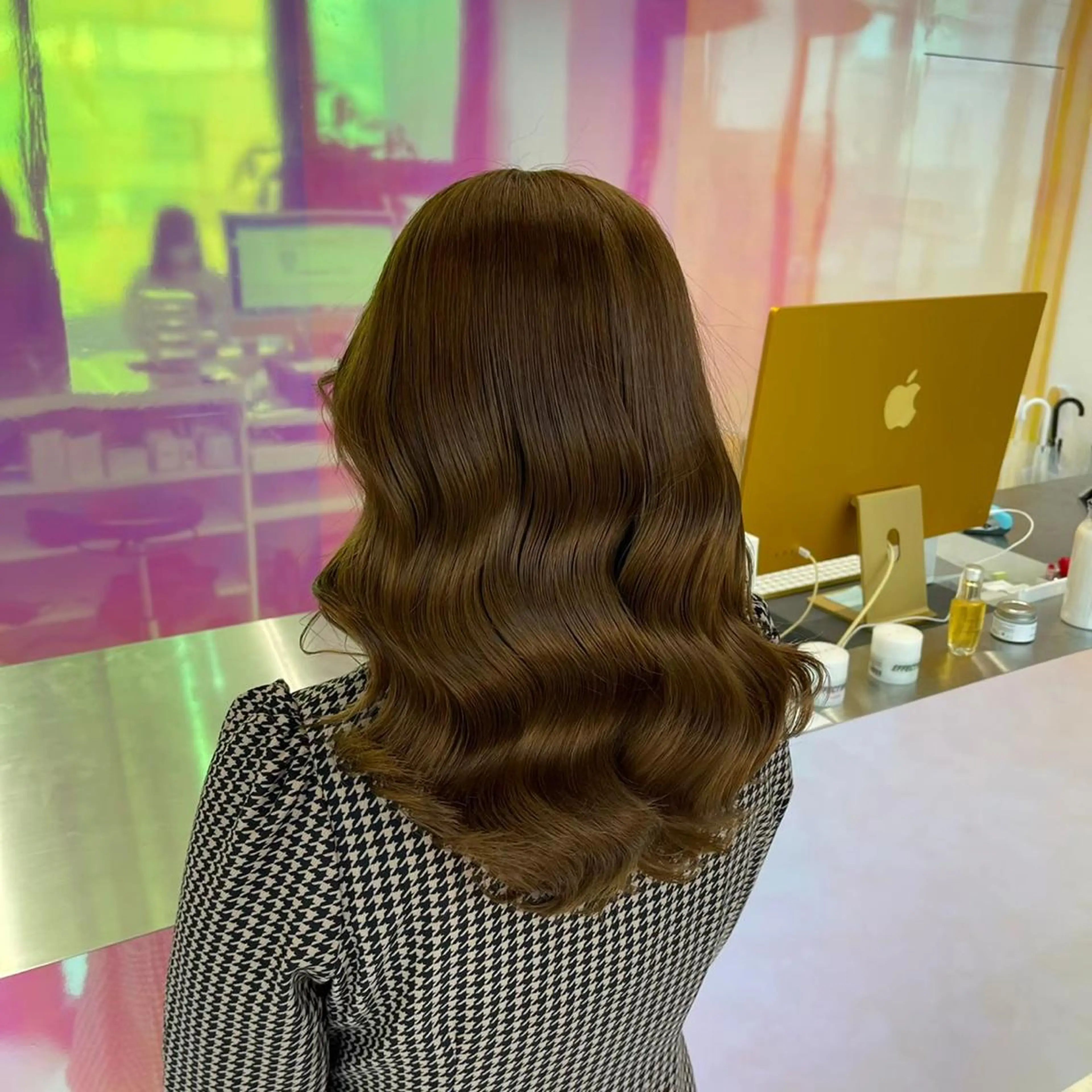 セミロング カラー ヘアカラー レイヤー×透明感カラ ーHAYATOのヘアスタイル