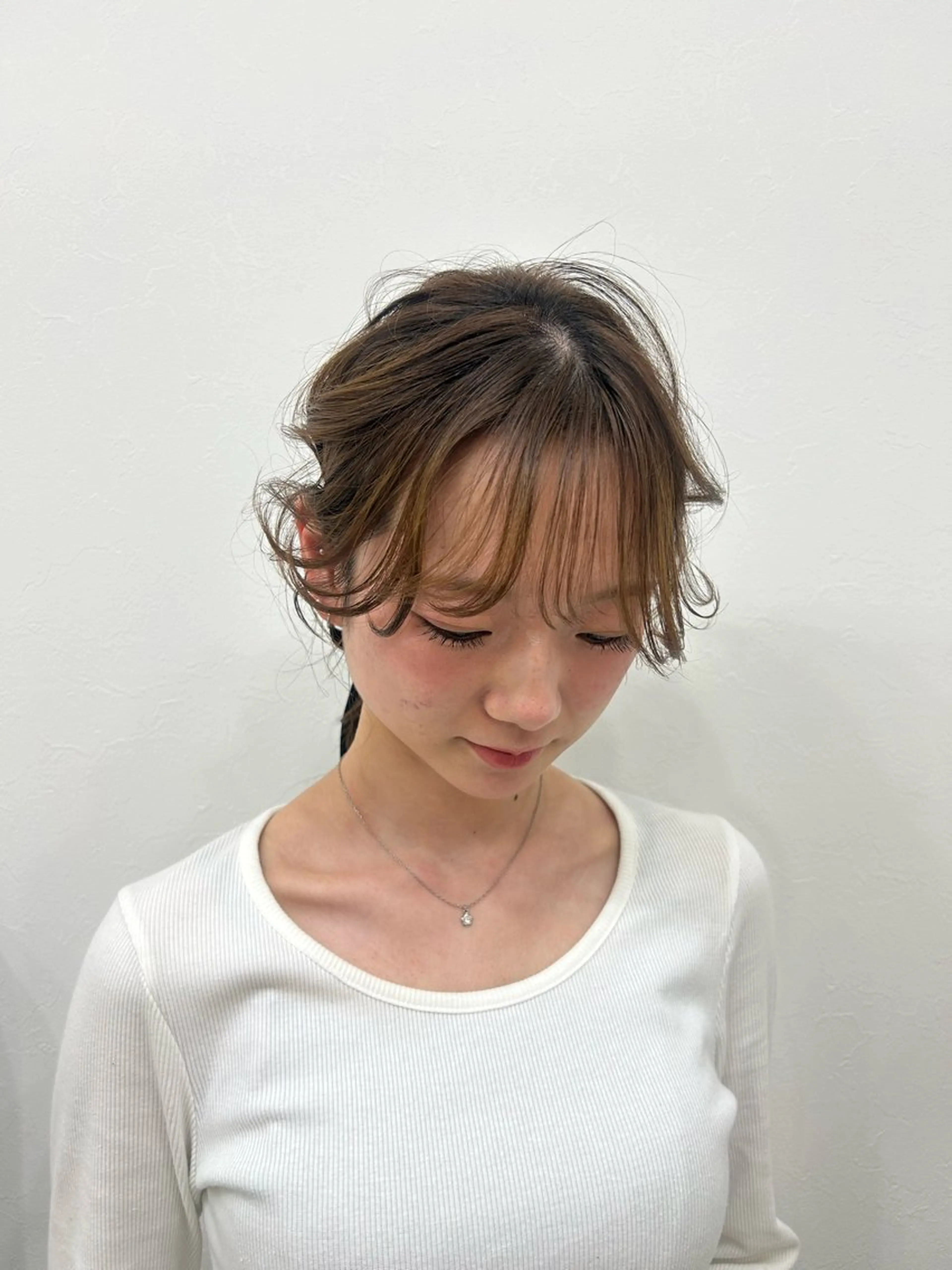 ミディアム ヘアアレンジ ヒナ .のヘアスタイル