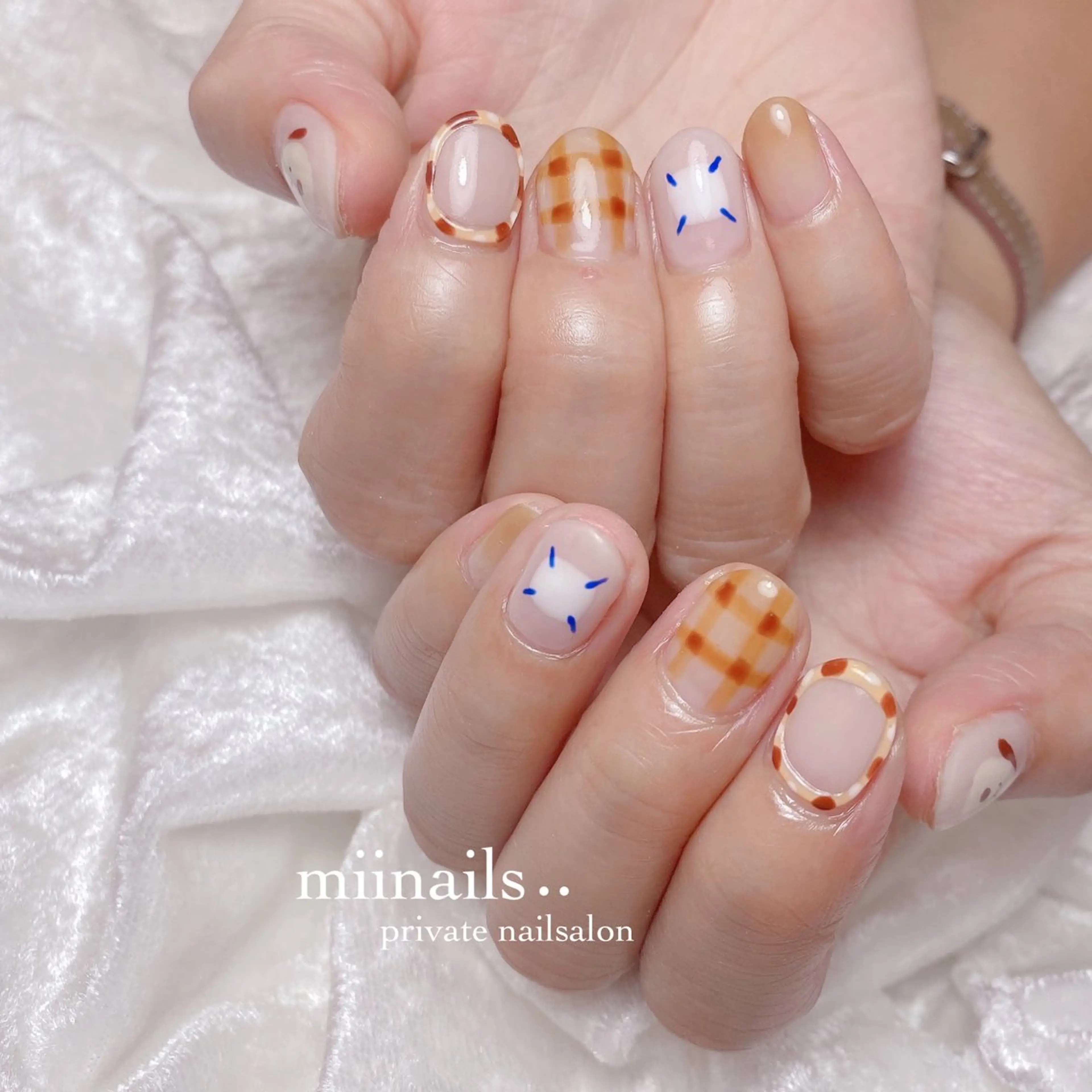 ネイル フレンチネイル 韓国ネイル ワンホンネイル ハンドネイル nailsalon miinailsのネイルデザイン