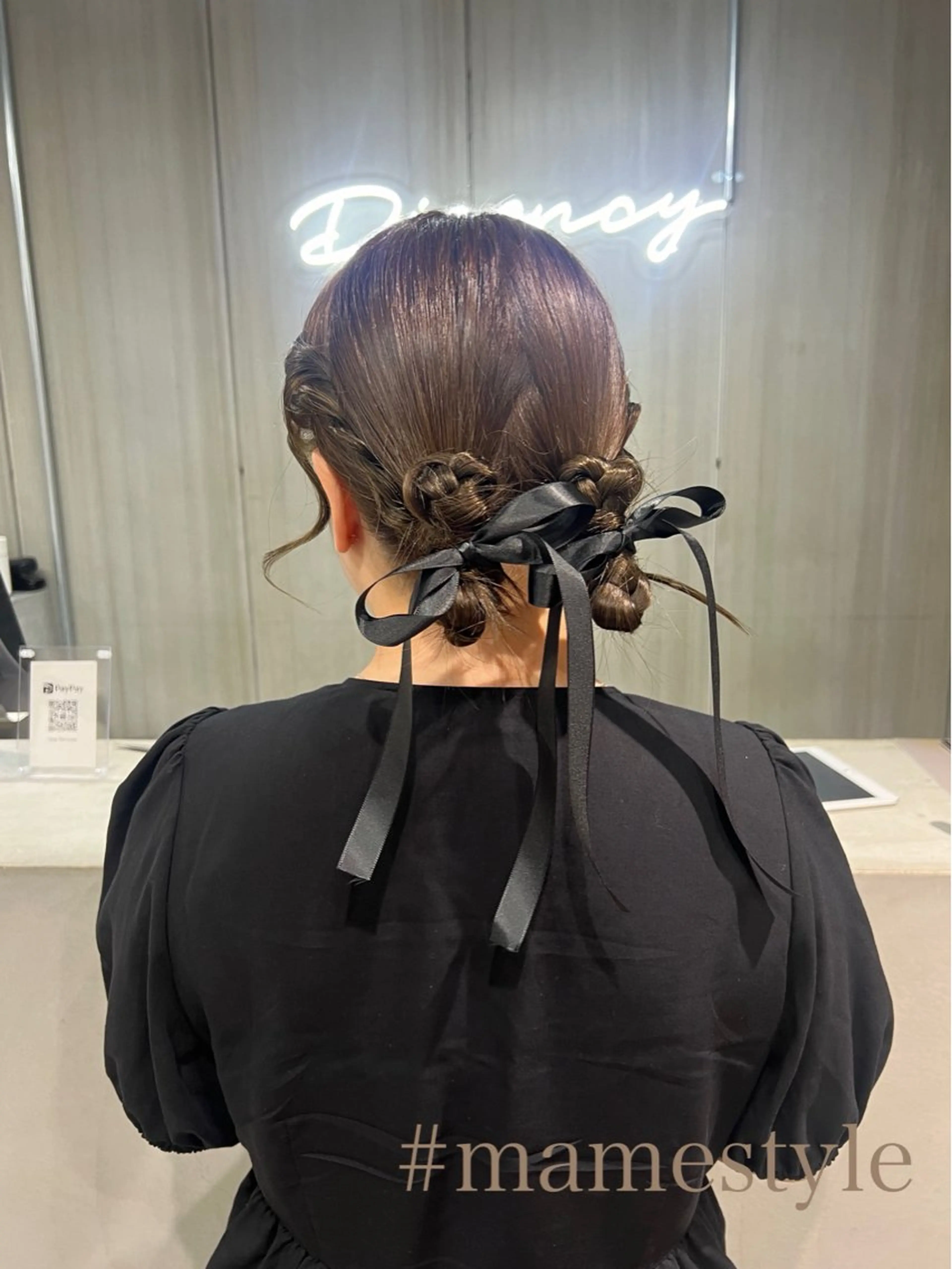 ミディアム お団子ヘア ヘアセット ヨシオカ マオのヘアスタイル