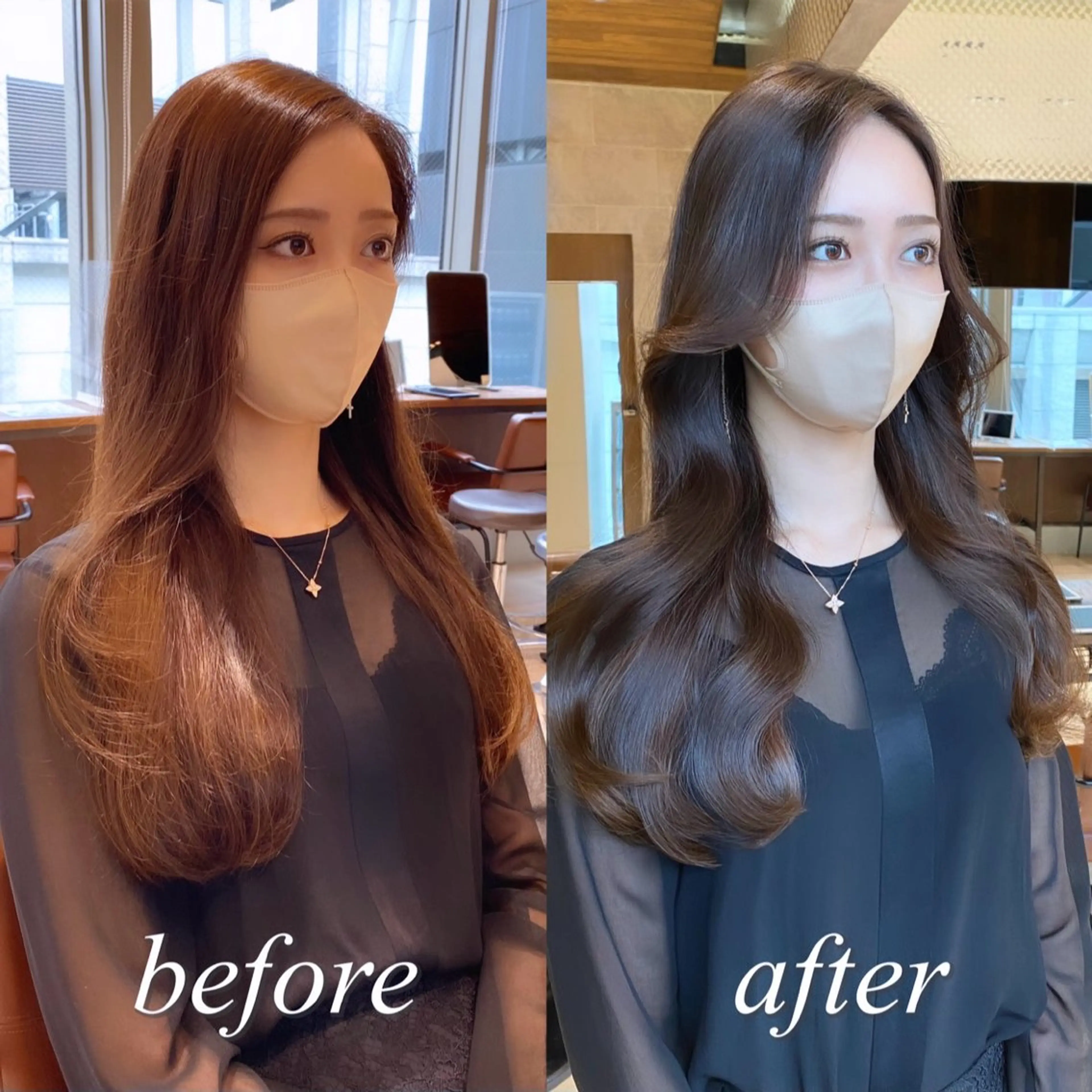 ロング カラー レイヤー/顔周り /透明感🩶高橋大のヘアスタイル