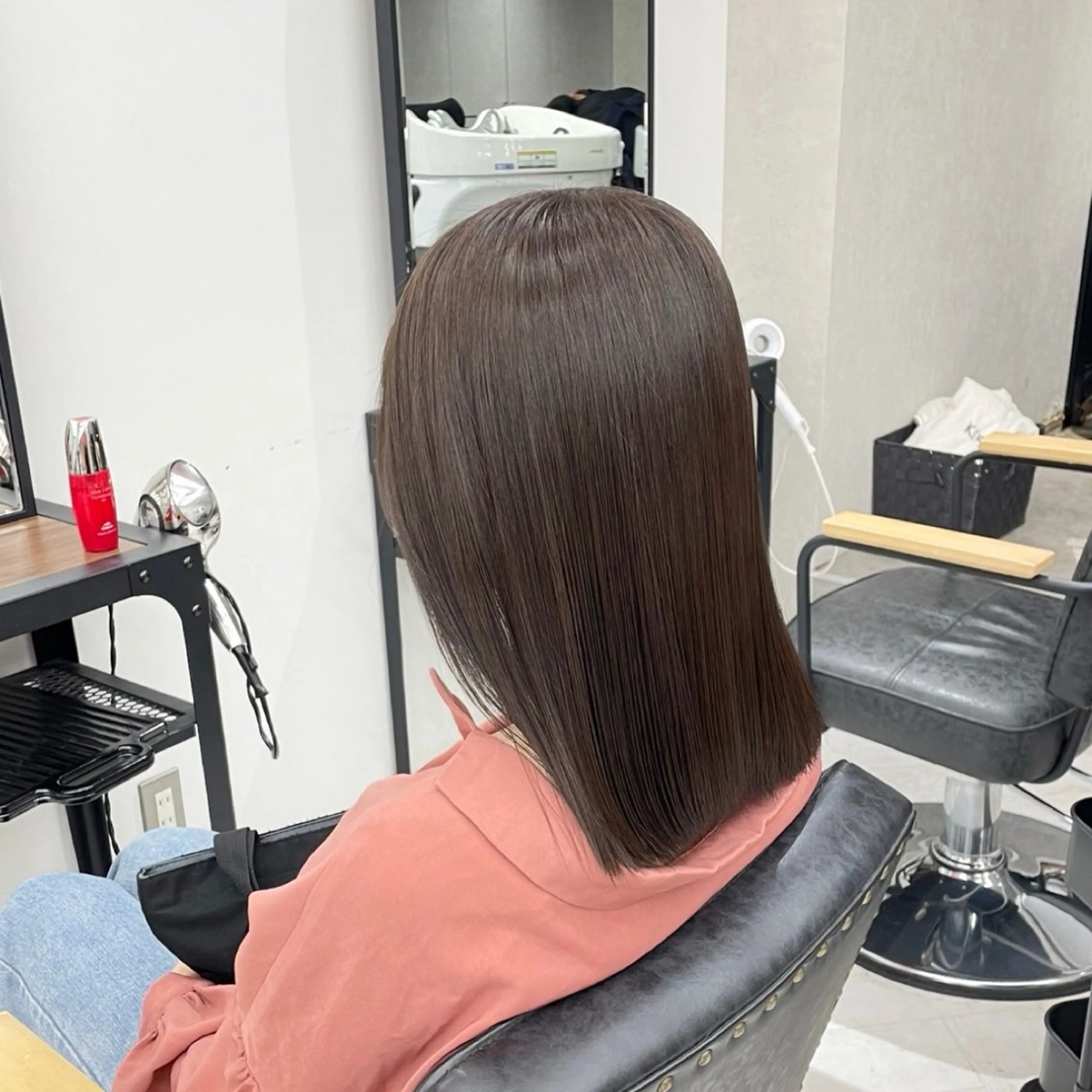 ミディアム カラー パーマ ヘアアレンジ メンズ グレージュ 髪質改善 トリートメント mona/ ストレートスタイル✨のヘアスタイル