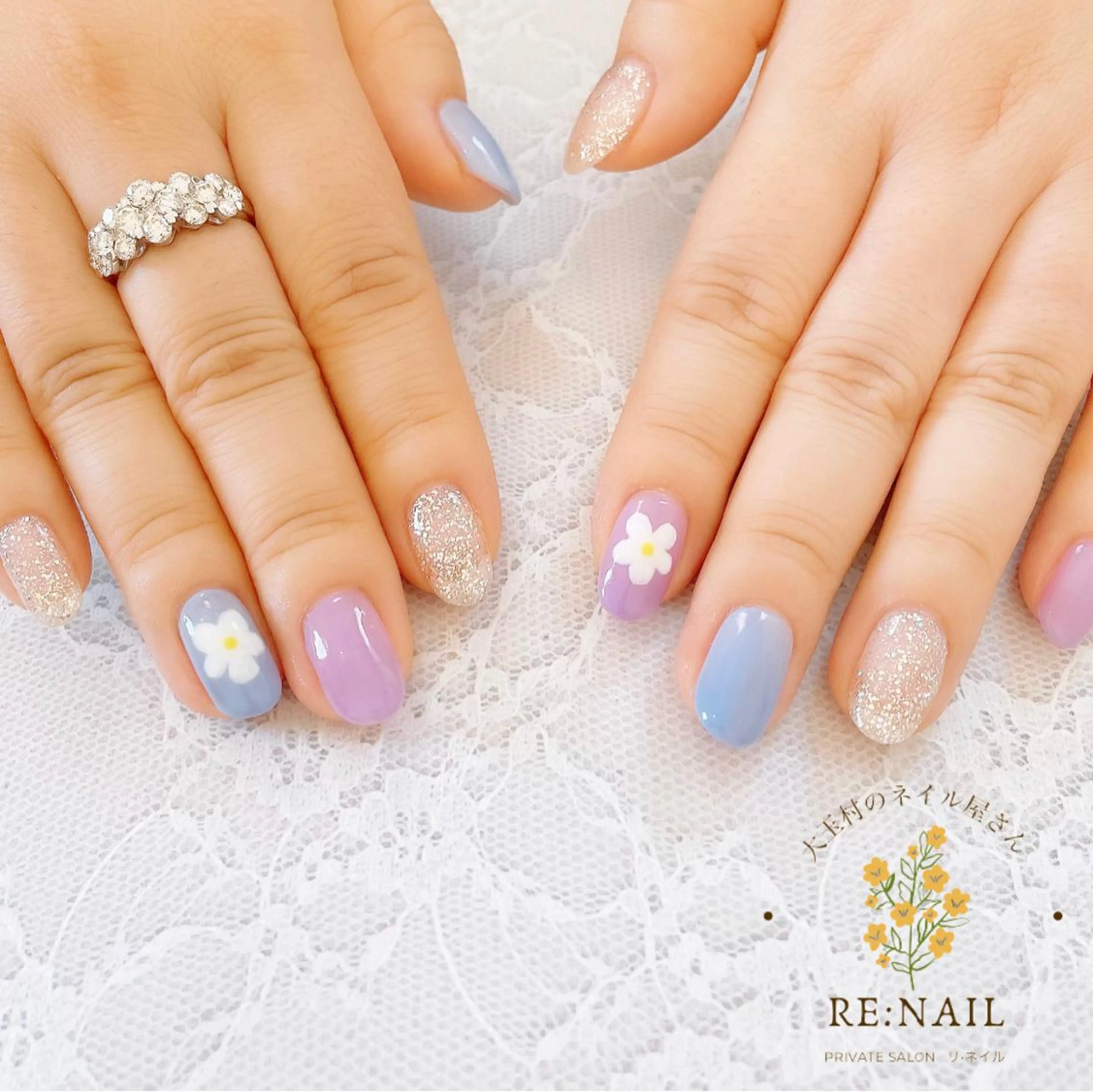 ネイル アートネイル ワンカラーネイル かんの りなのネイルデザイン