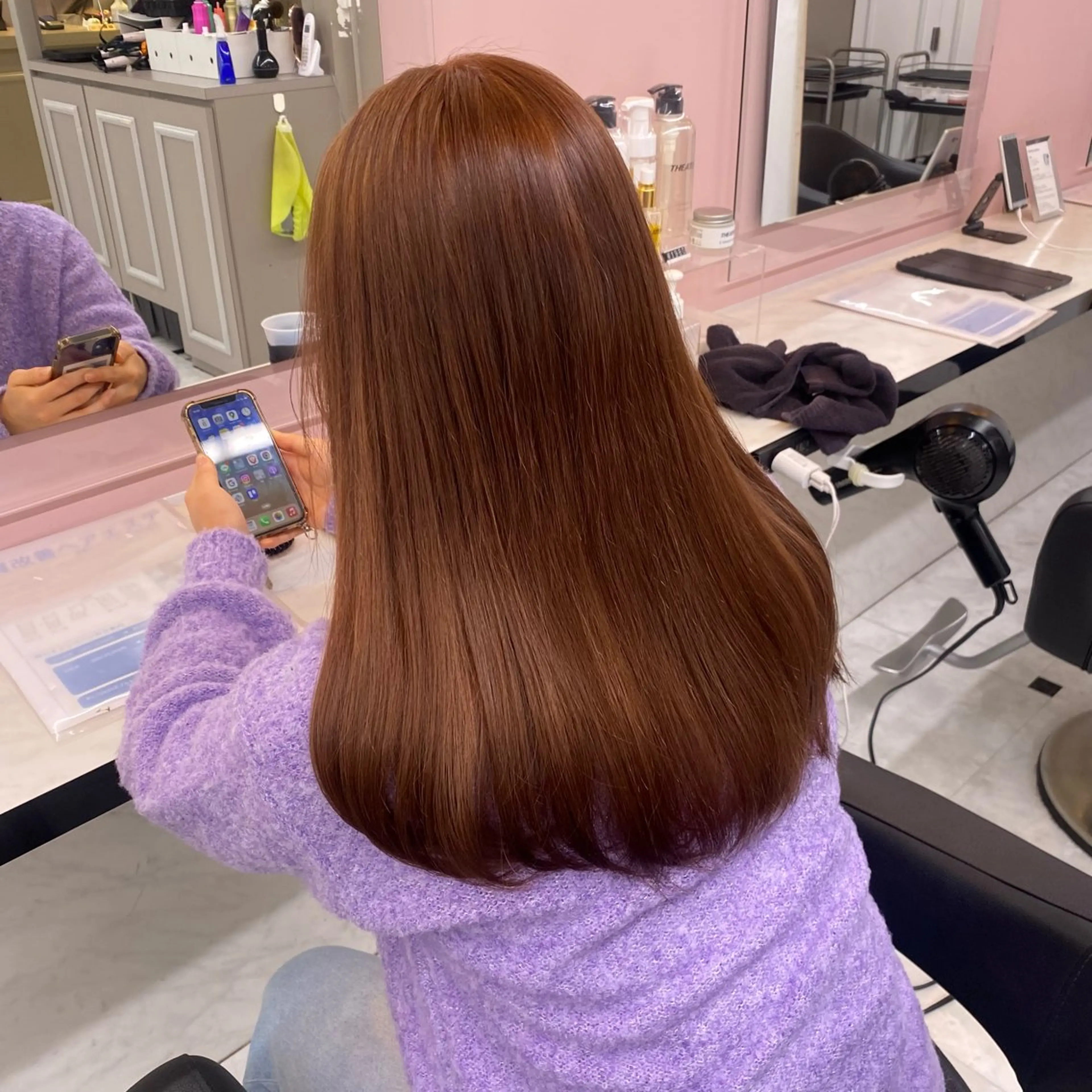 セミロング カラー ブラウンカラー 髪質改善 カット ヘアカラー トリートメント 透明感ベージュカラー ♡上野♡AIのヘアスタイル