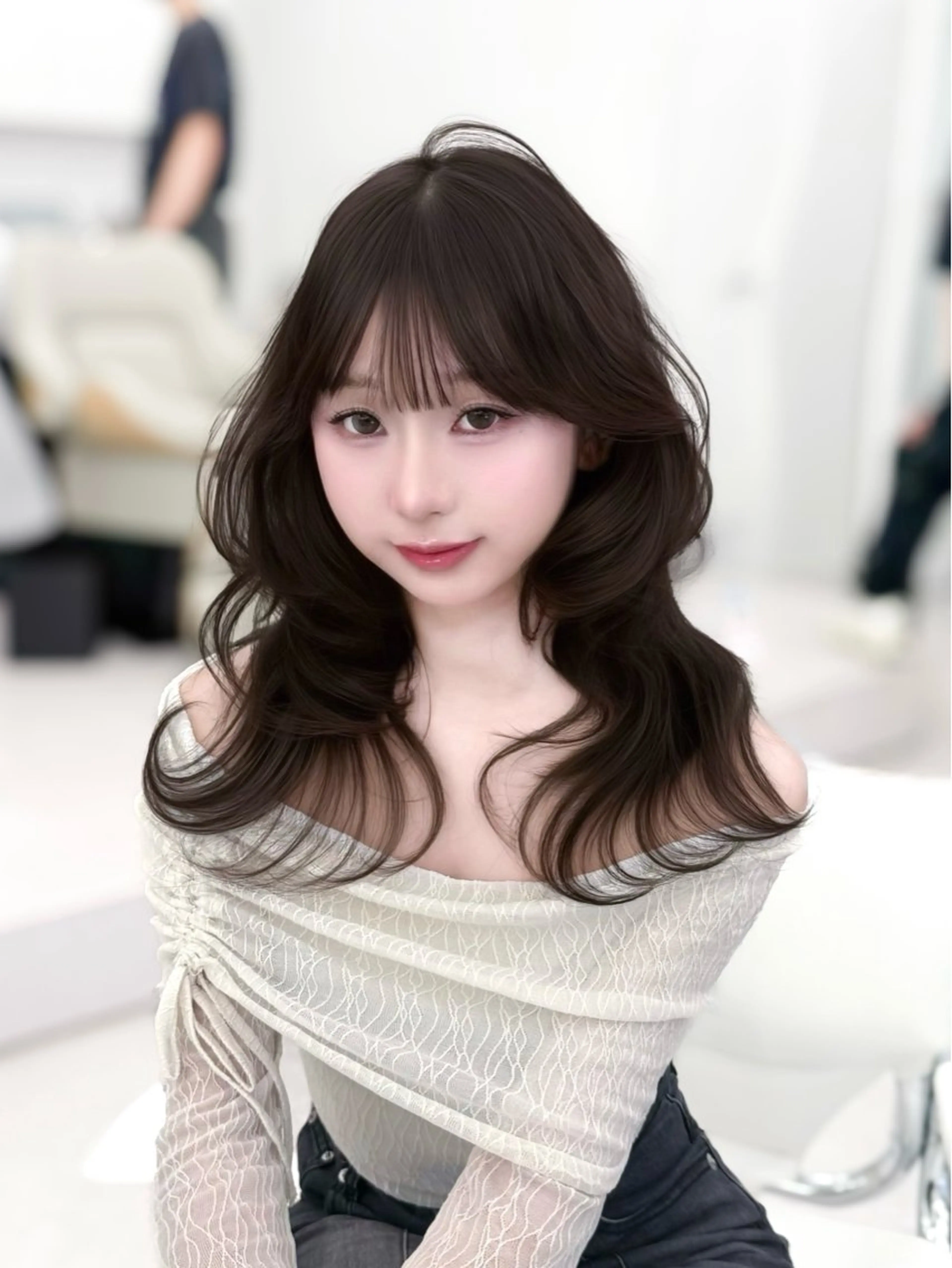 ロング カラー カット ヘアカラー トリートメント 韓国ガーリーヘア🎀 Sayaka🤍のヘアスタイル