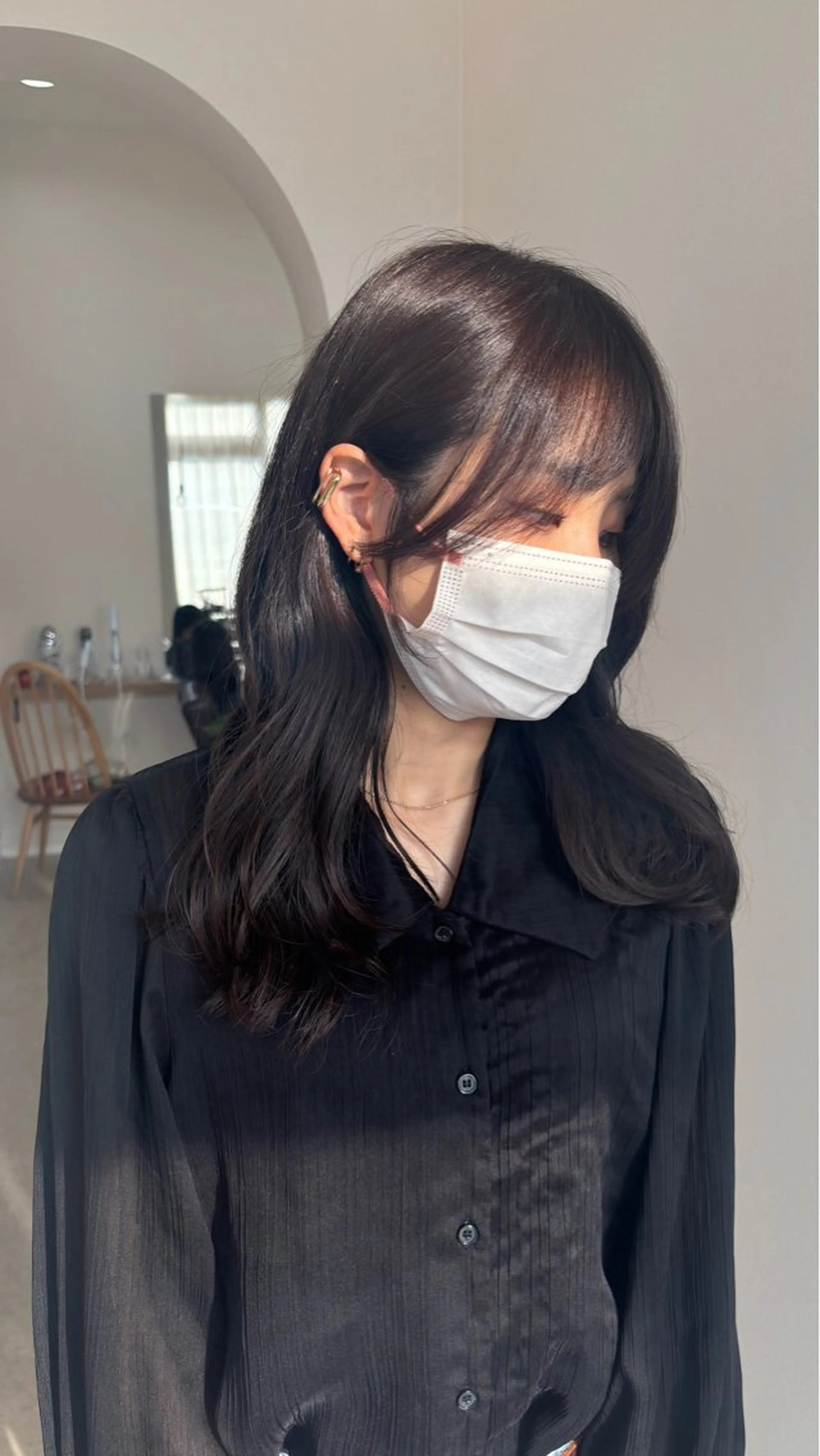 ロング カラー ヘアアレンジ カット 能勢 莉里花のヘアスタイル