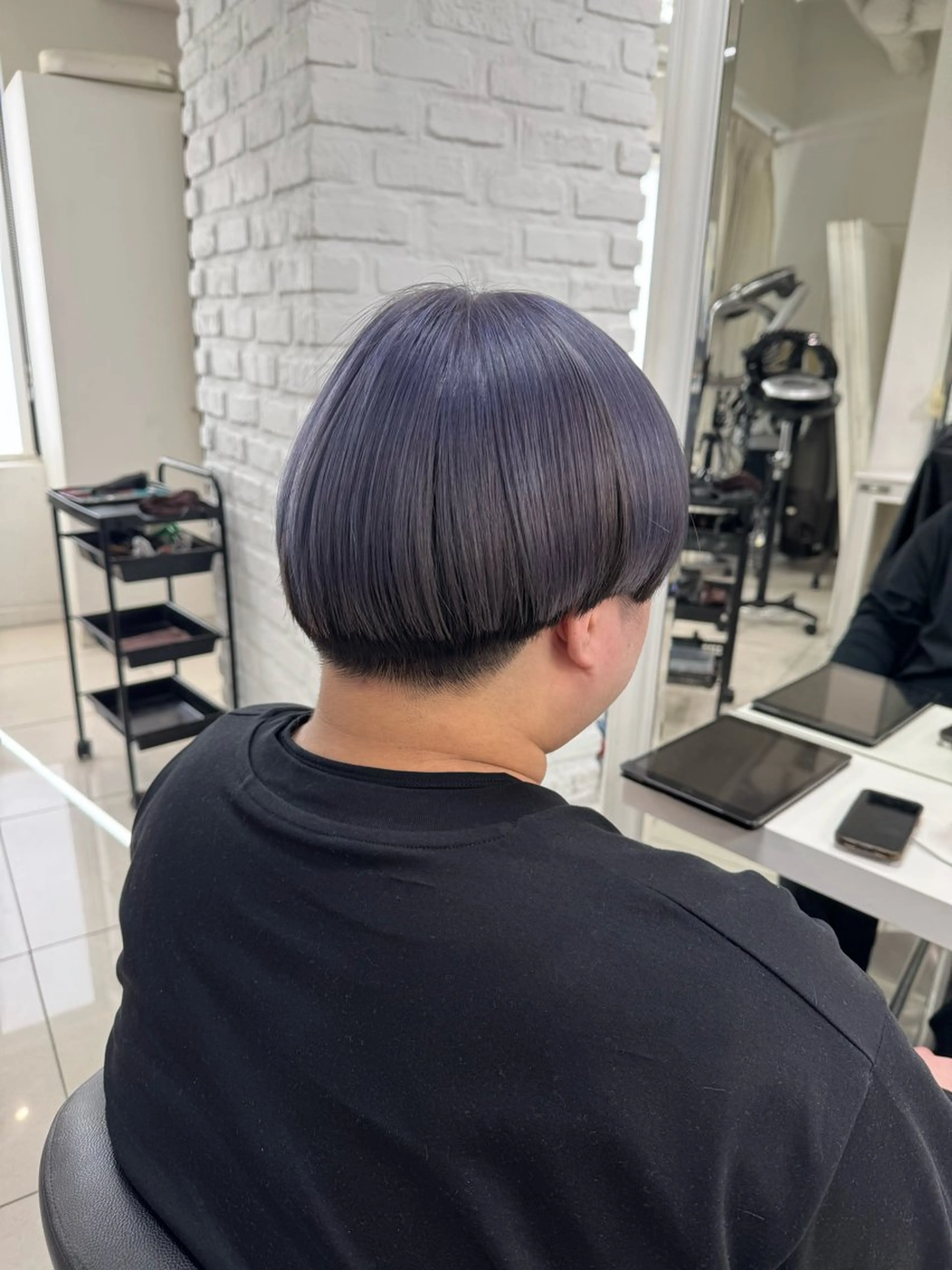 ショート カラー メンズ メンズブリーチ マッシュ ブリーチ ラベンダーカラー シルバー ヘアカラー トリートメント 【予防美容特化】 kasumi🌷🌷のヘアスタイル