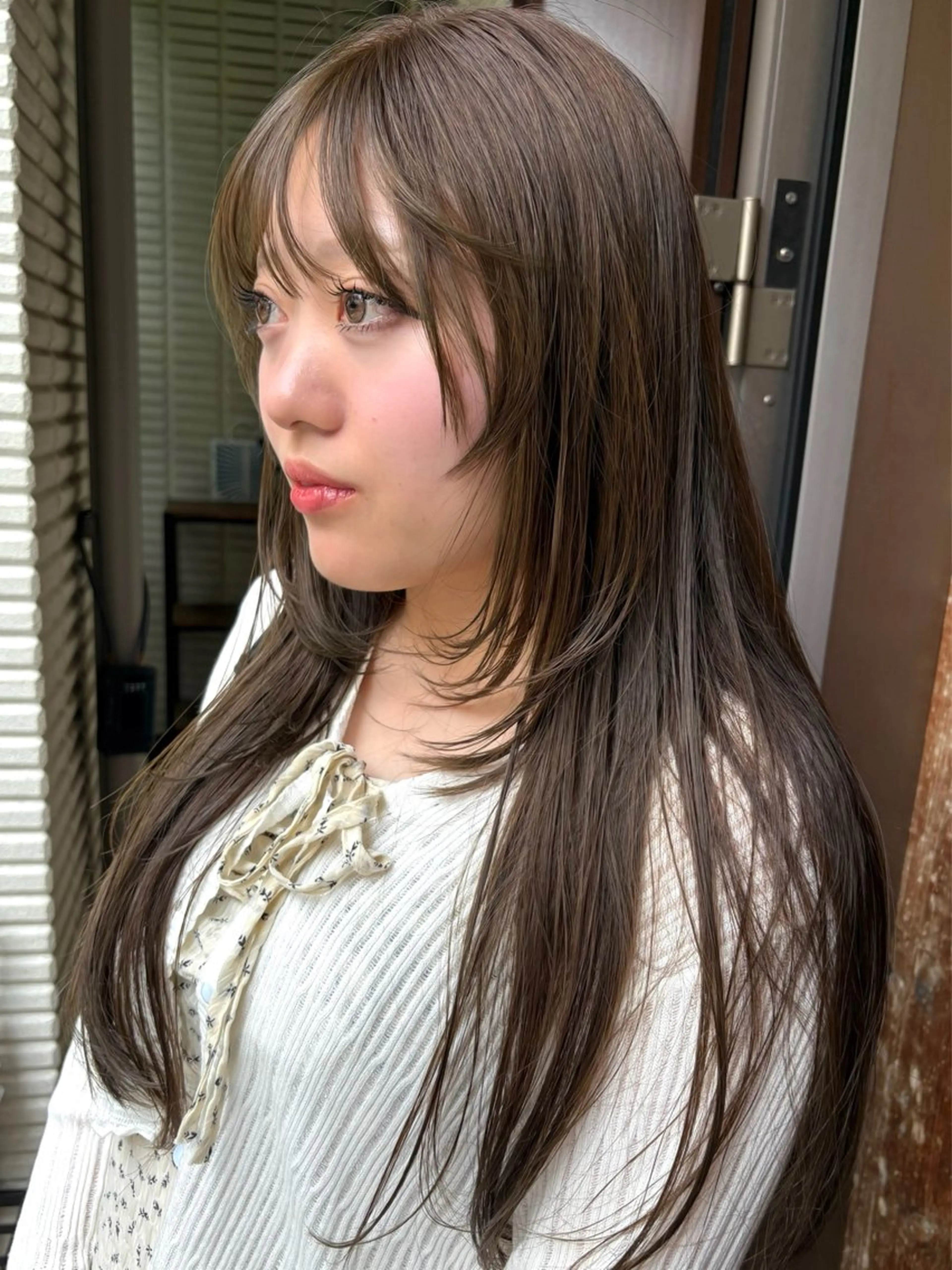 ロング カラー パーマ カット ヘアカラー レイヤー/透明感/ ブリーチなし/わかなのヘアスタイル