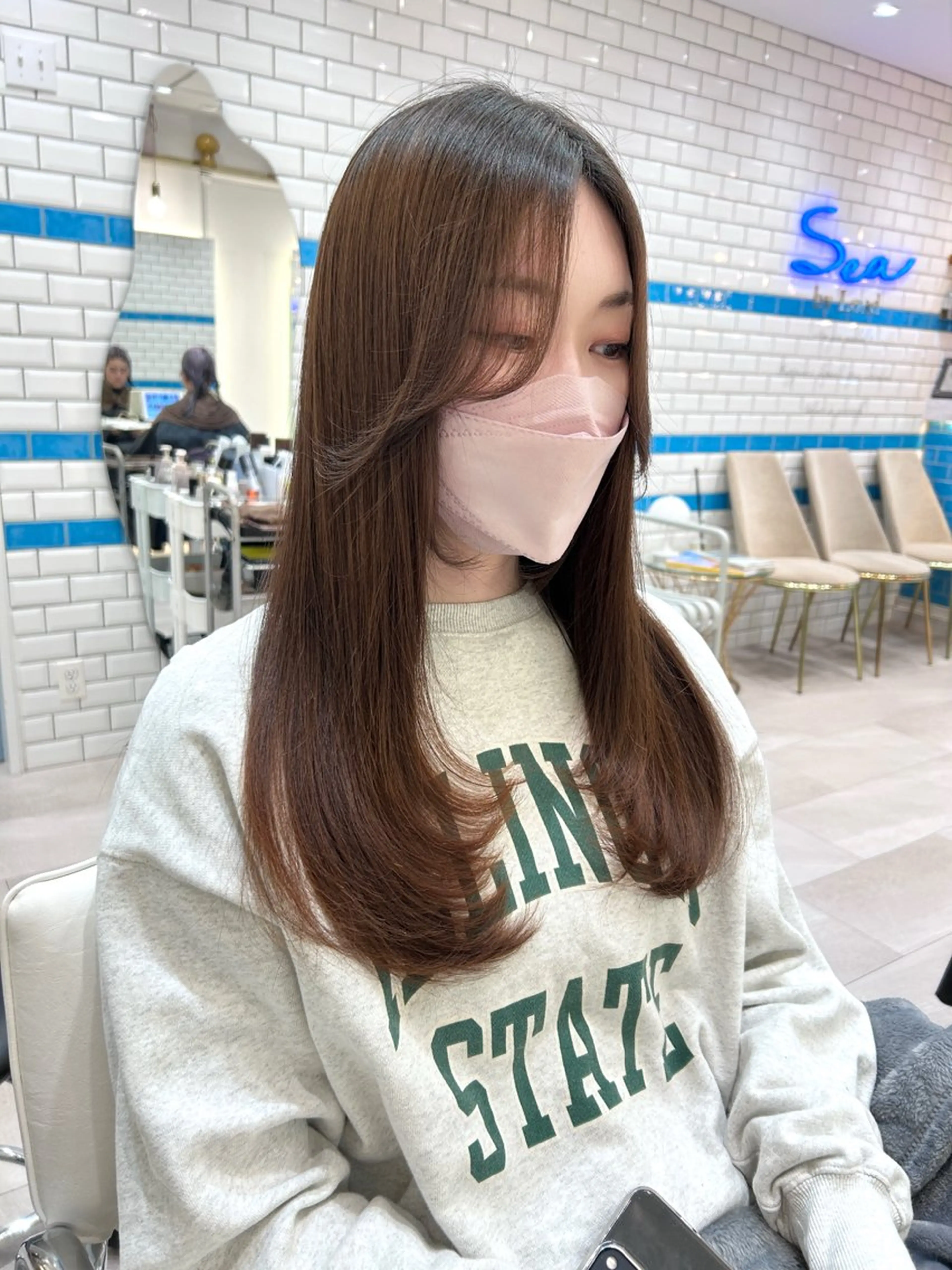 セミロング 髪質改善 韓国風ヘア カット トリートメント ボブ/レイヤーボブ/ 髪質改善/梶川 夏季のヘアスタイル