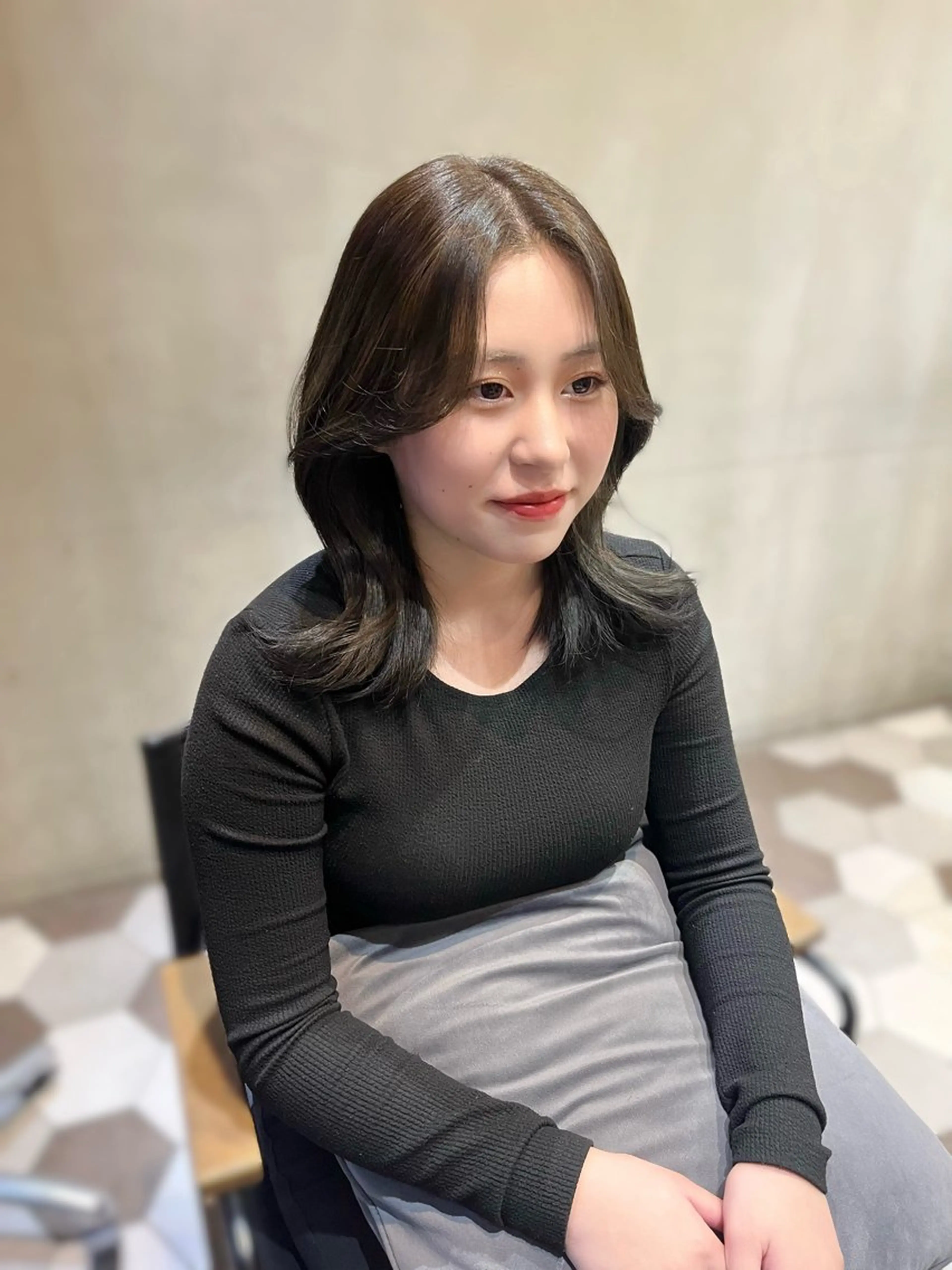 カラー ヘアアレンジ 似合わせ顔まわり カット💛森尾真由美のヘアスタイル