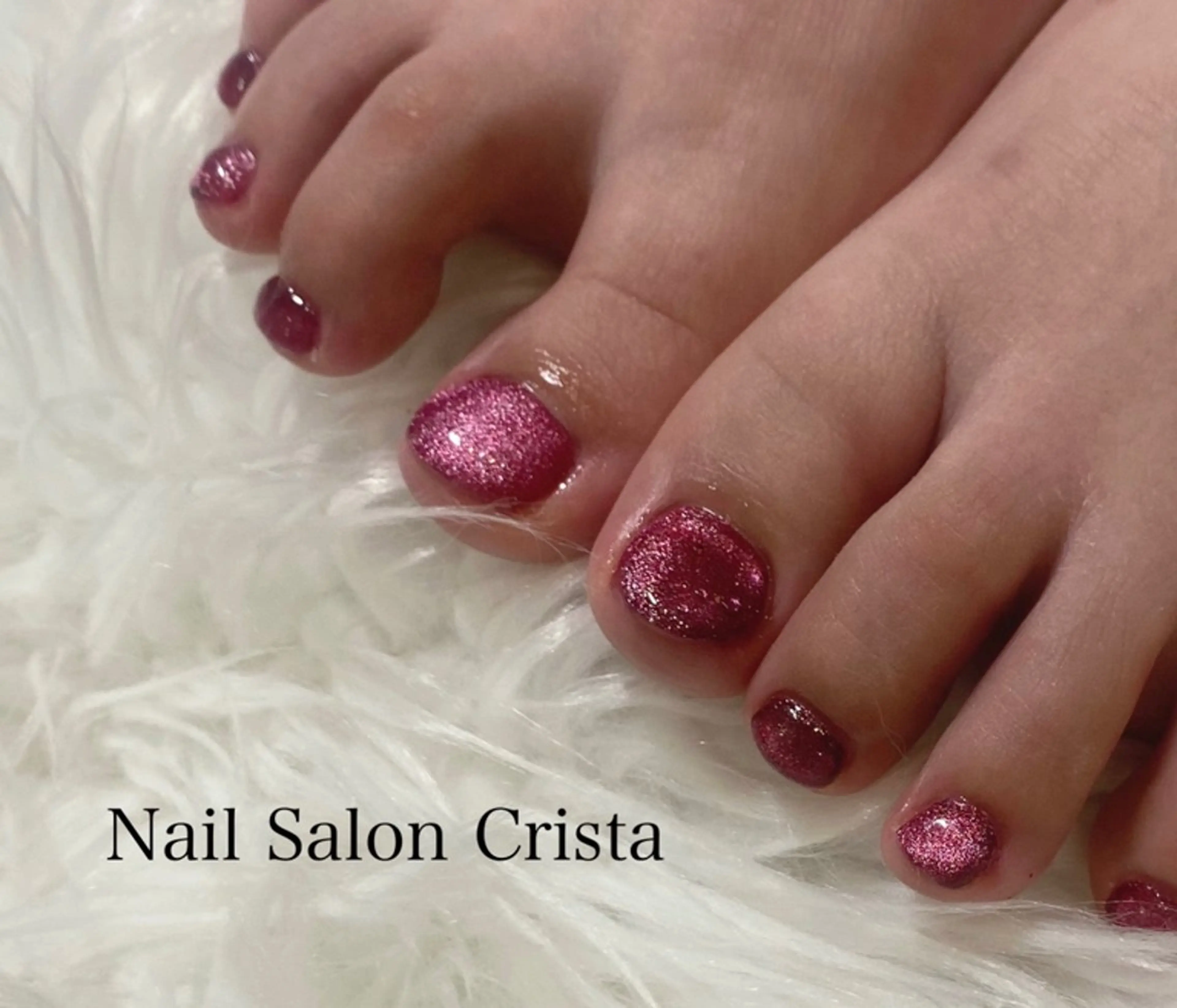 ネイル ジェルネイル パラジェル ピンク フットネイル CRISTA所属・CRISTA MOMOのネイルデザイン