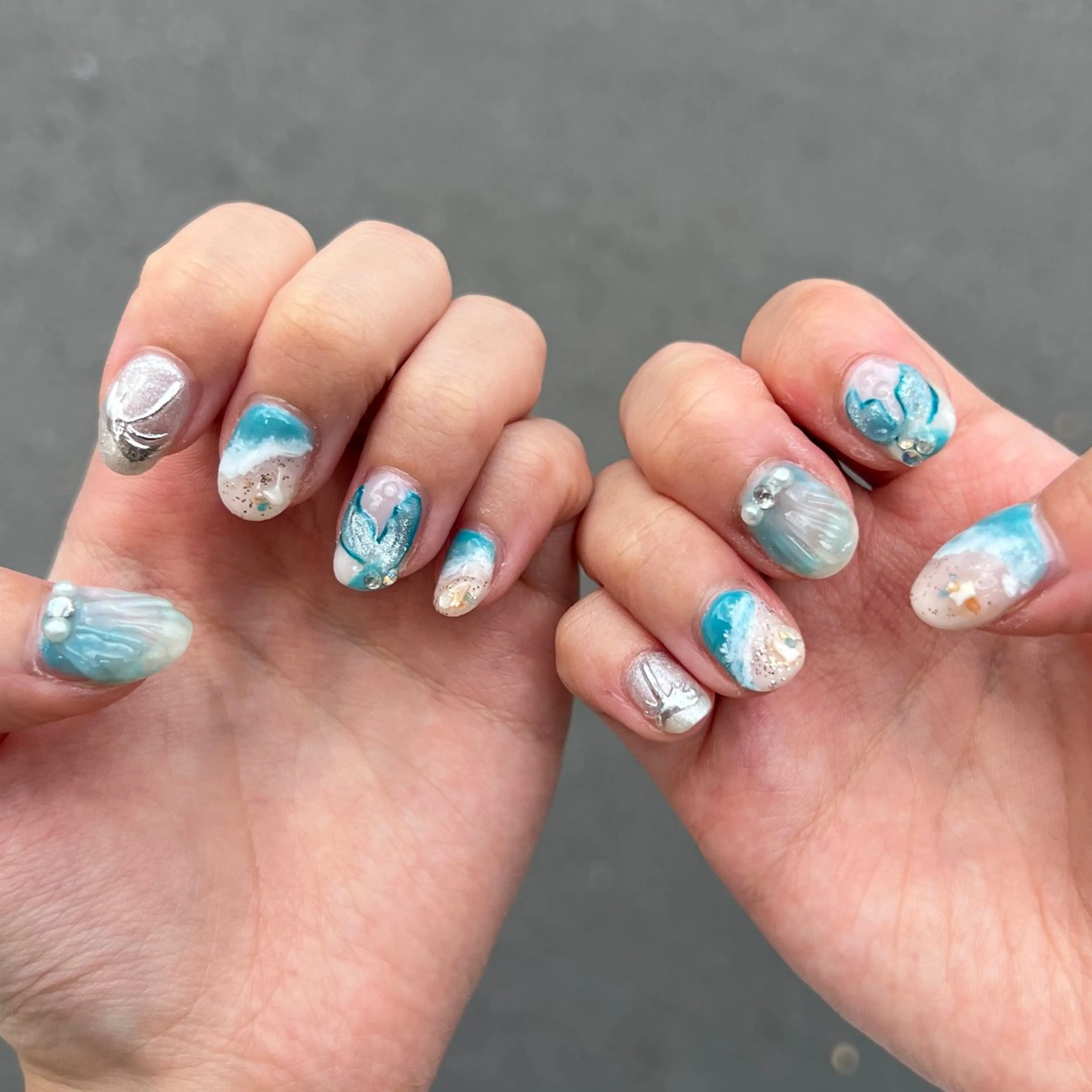 ネイル 夏ネイル 個性派ニュアンス nuts nail所属・【池袋】nuts nail　なつみのネイルデザイン