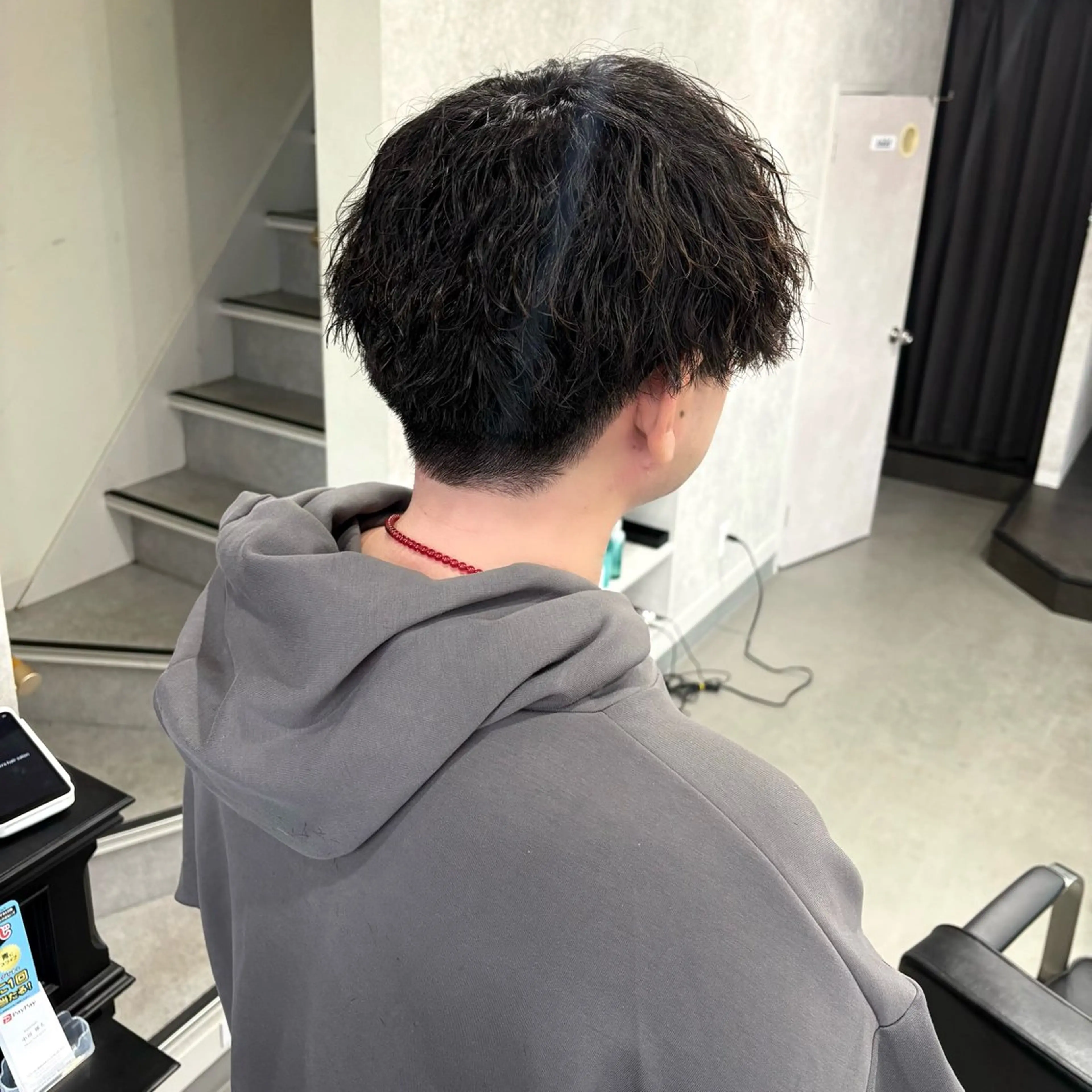 ショート パーマ メンズ ビジネス マッシュ カット パーマ 浜松/メンズサロン/ Yuna🐈‍⬛🫧のヘアスタイル