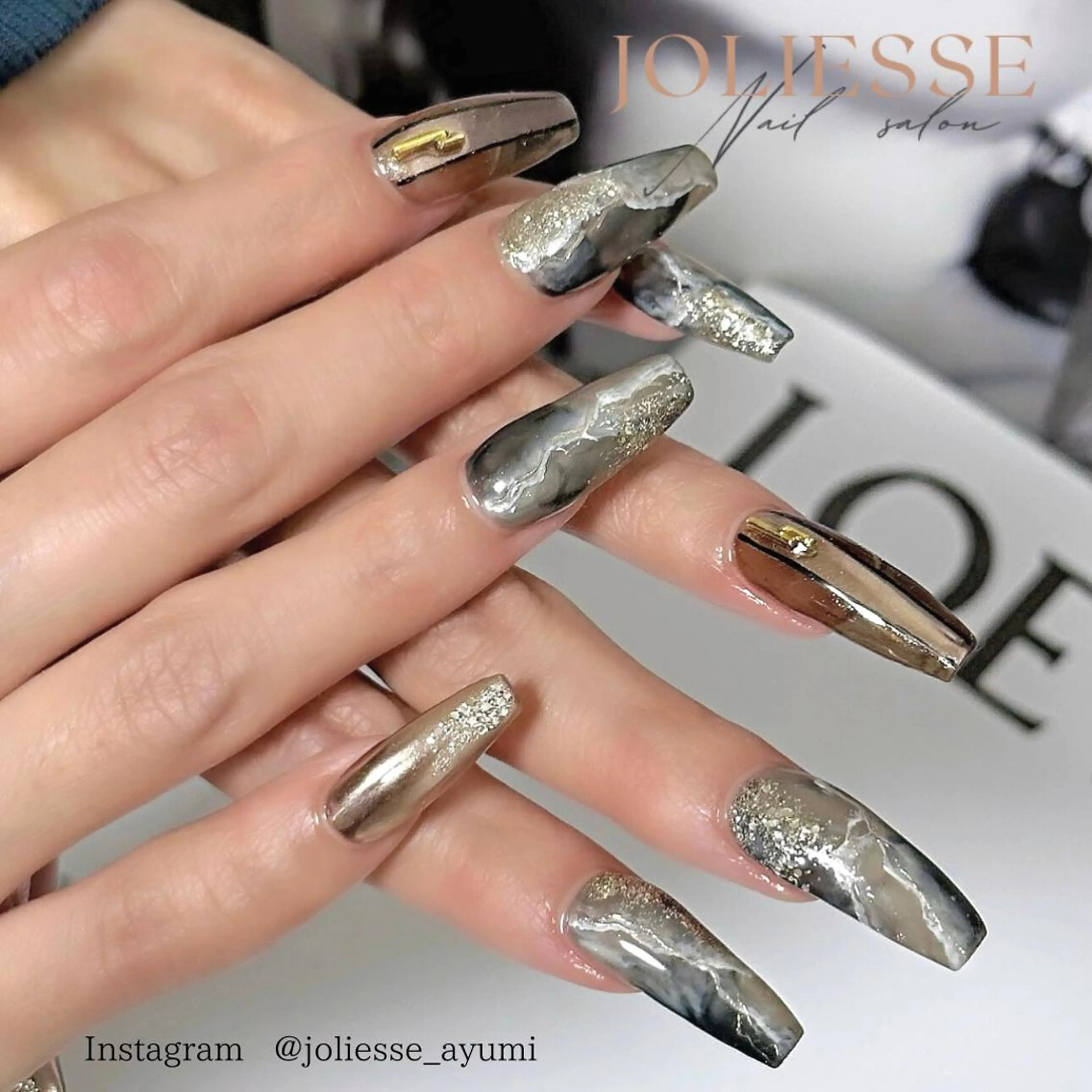 ネイル ロングネイル ハンドネイル joliesse【ジョリエス】所属・JOLIESSE Ayumiのネイルデザイン