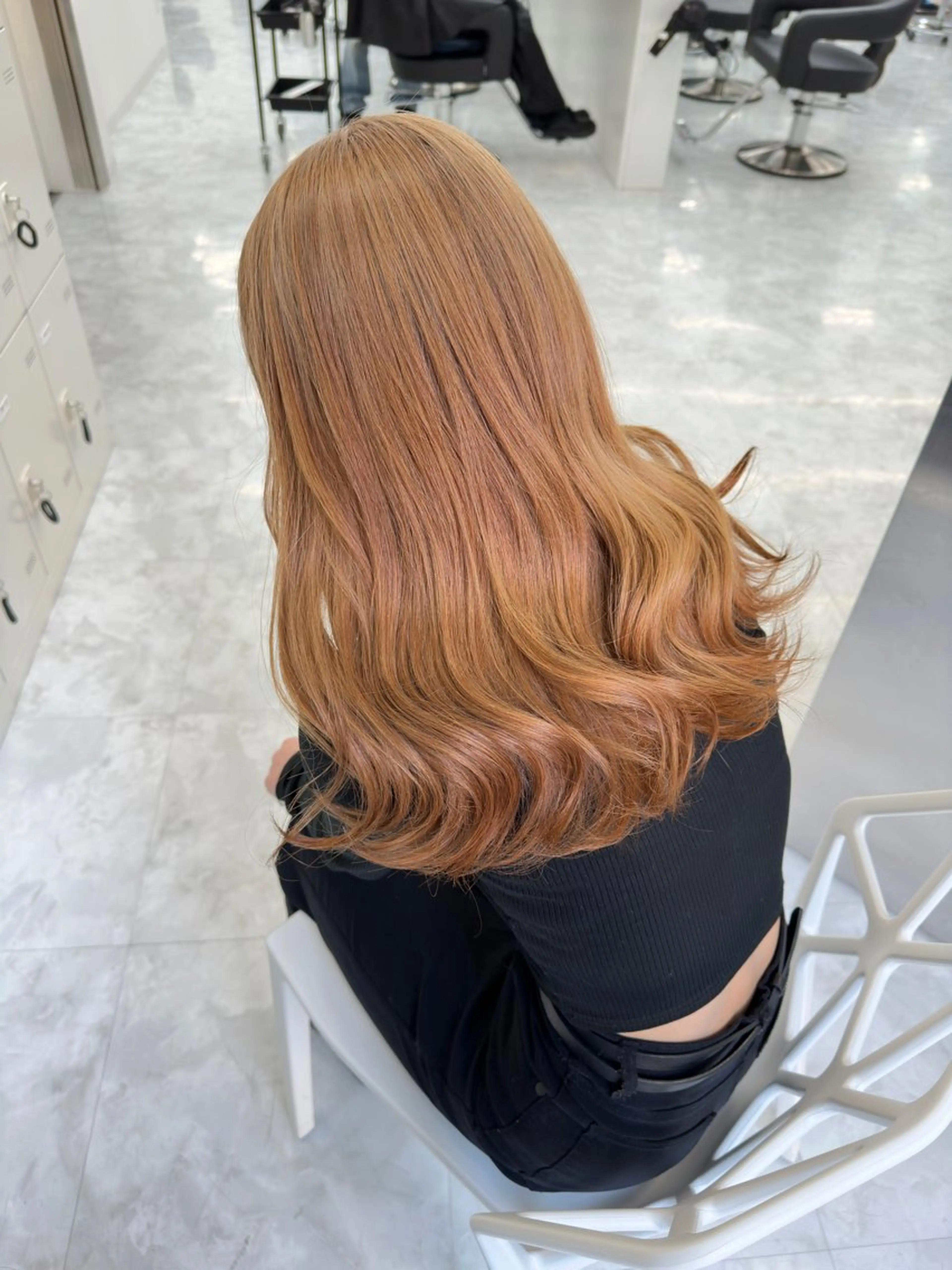 セミロング カラー ヘアカラー トリートメント ダブルカラー 韓国レイヤーKYONのヘアスタイル