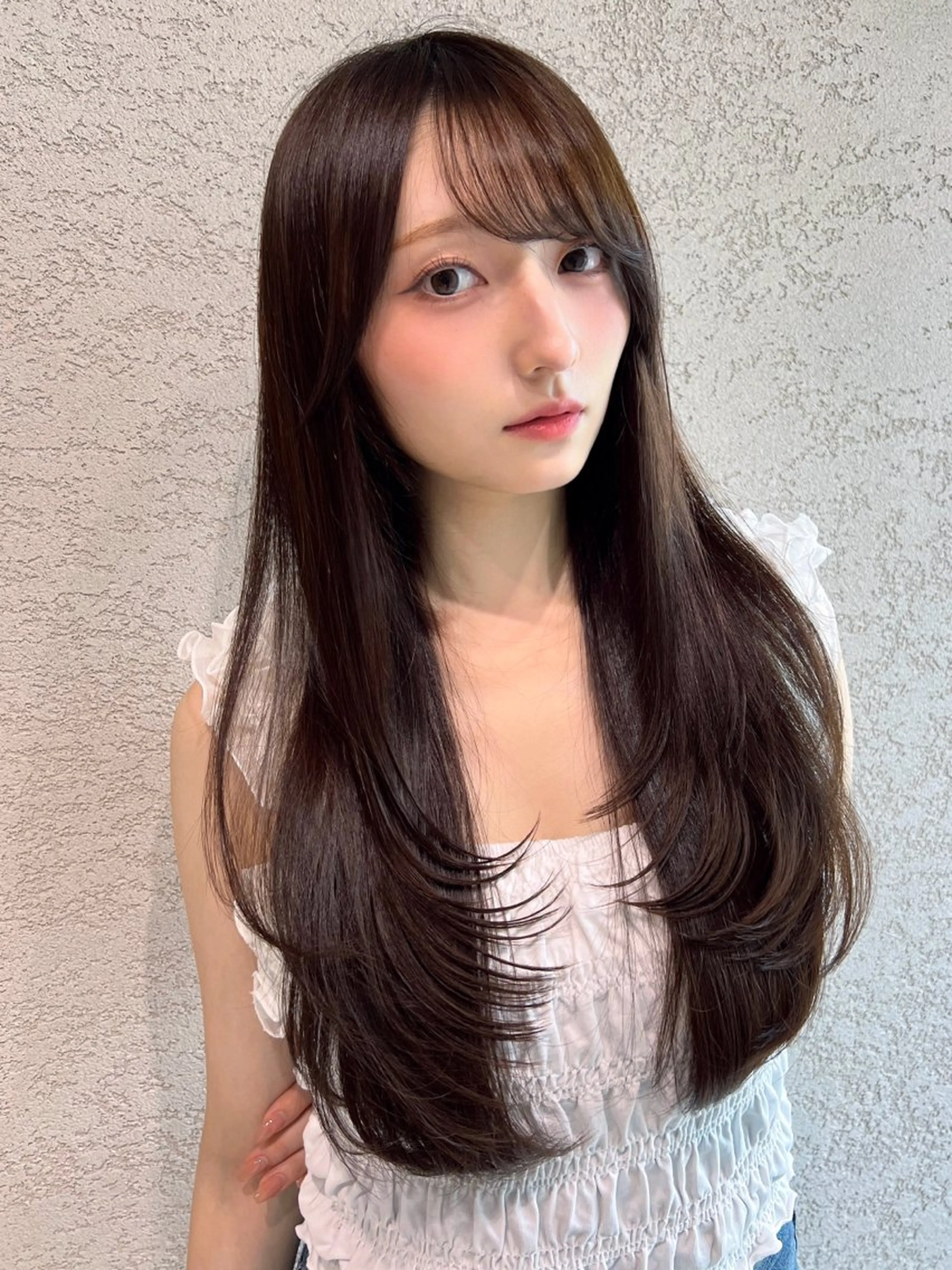 ロング カラー カット ヘアカラー トリートメント レイヤーカット/ 顔周り 五島巨幹のヘアスタイル