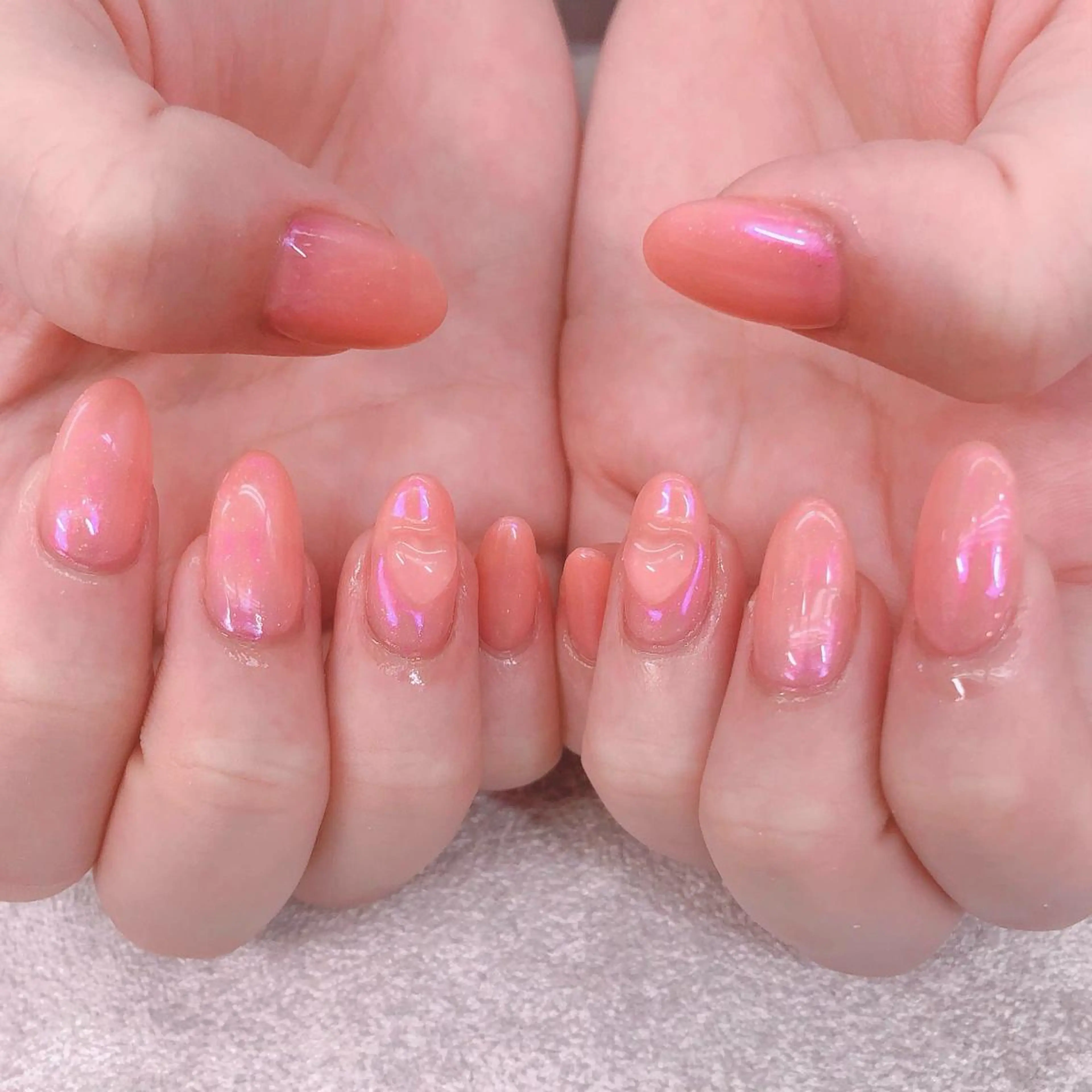 ネイル オーロラネイル ピンク ナナイチゼロ I.Naoのネイルデザイン