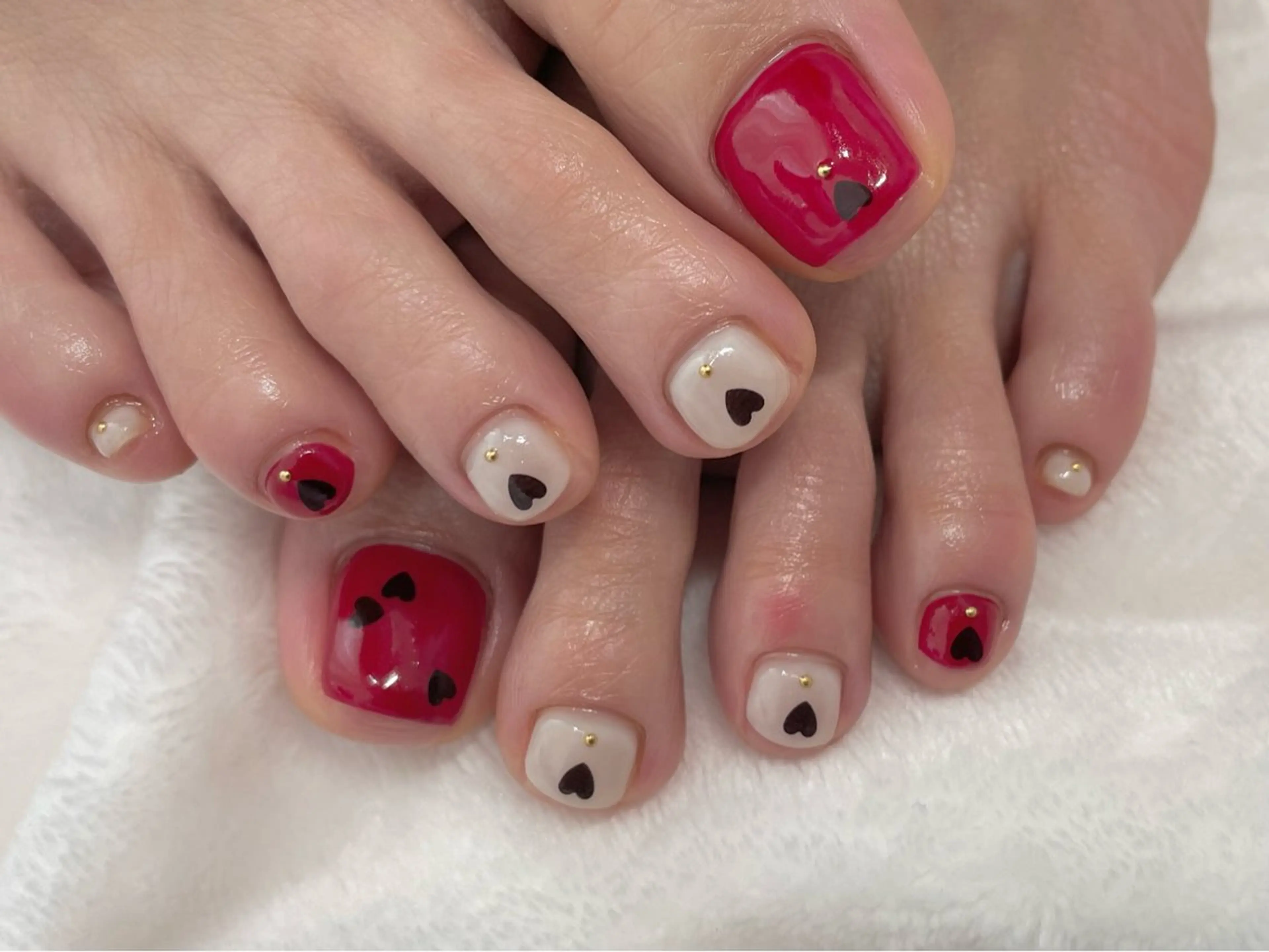 ネイル ハート フットネイル riri nail所属・riri-nail Rie Endoのネイルデザイン