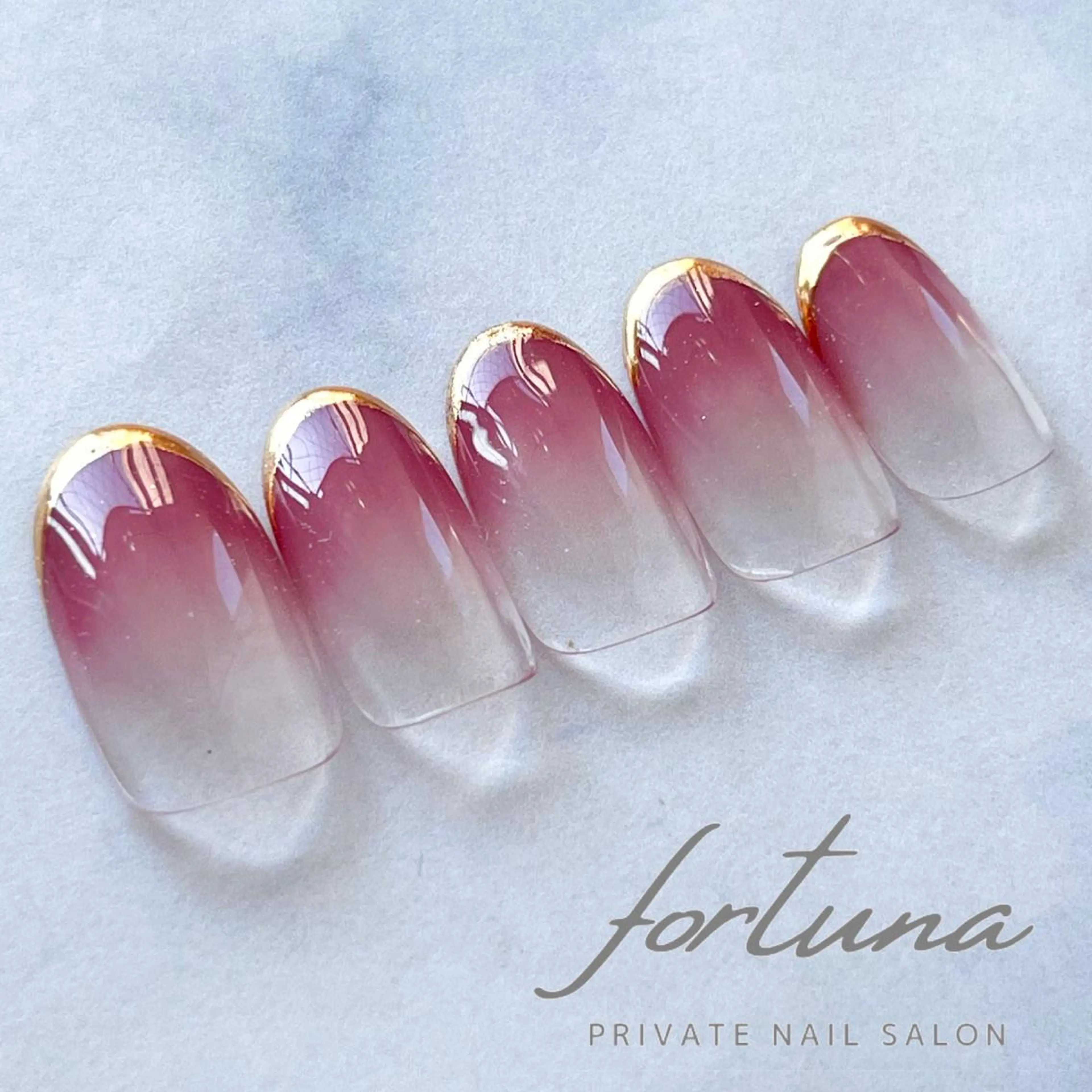 ネイル フレンチネイル ジェルネイル グラデーション ミラーネイル パラジェル ハンドネイル fortuna 武藤裕美のネイルデザイン