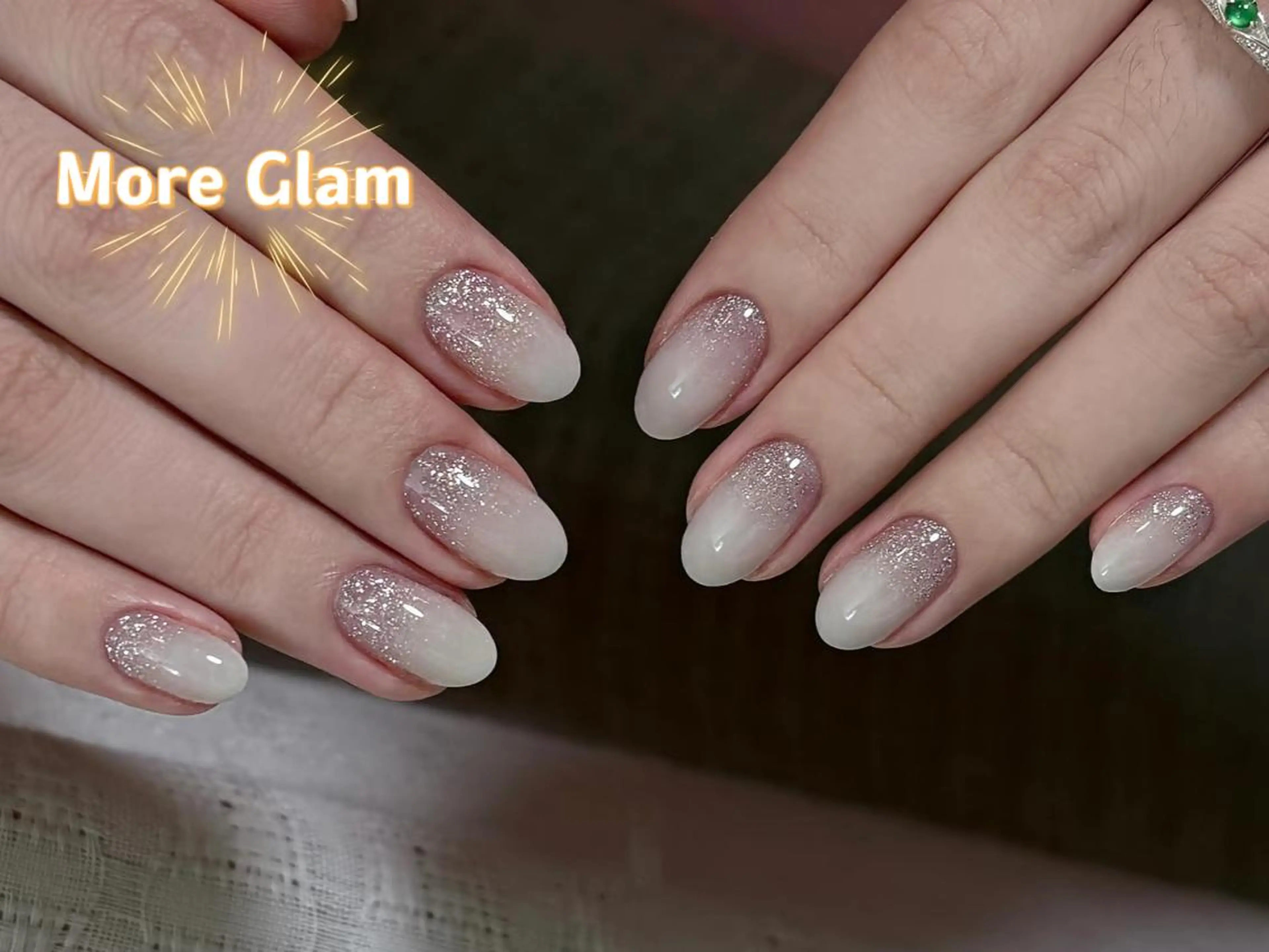 ネイル 長さ出し フットネイル フレンチネイル ジェルネイル ガラスフレンチ MoreGlam Nailsのネイルデザイン