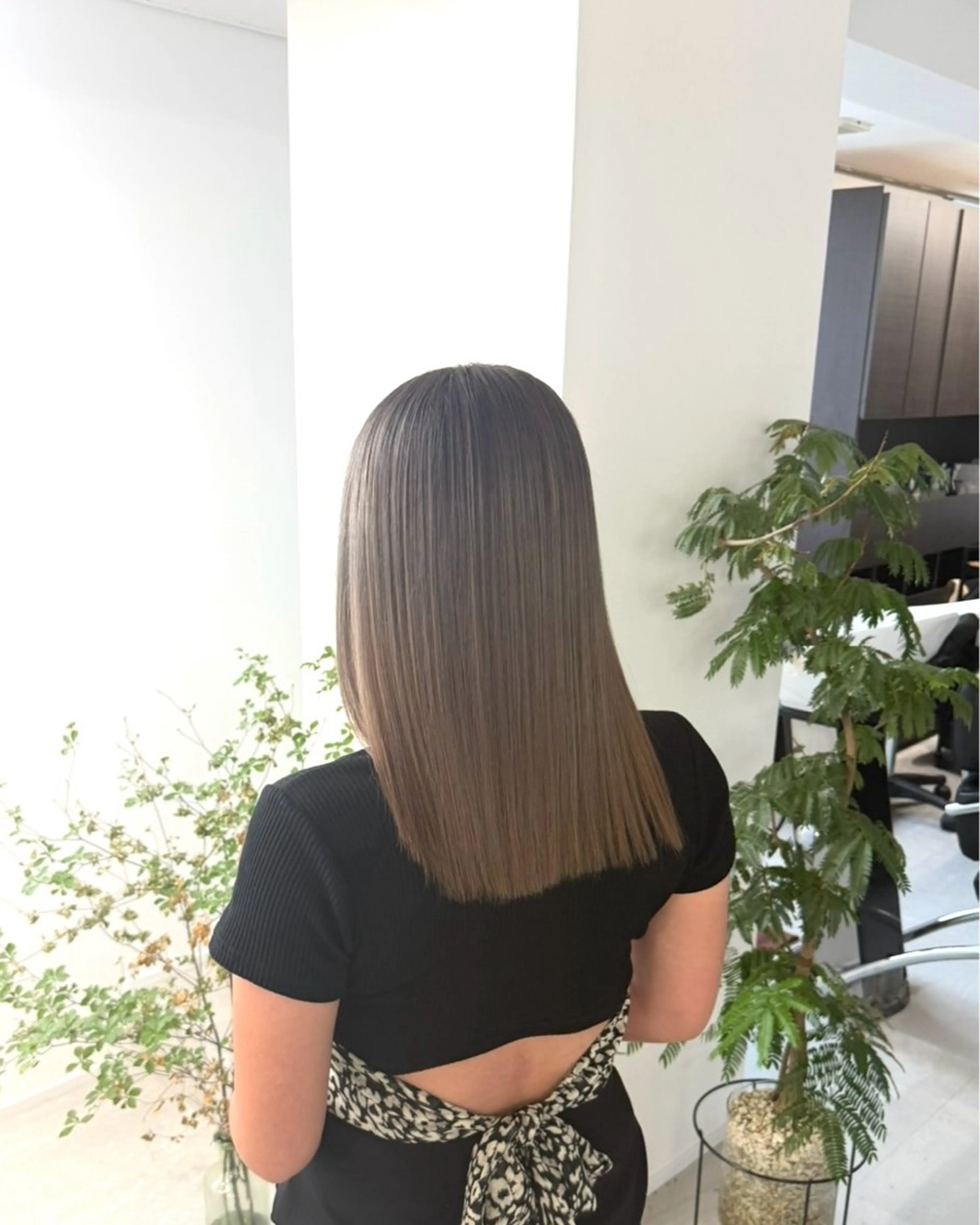 セミロング ヘアカラー yuna/透明感 カラー/エクステのヘアスタイル