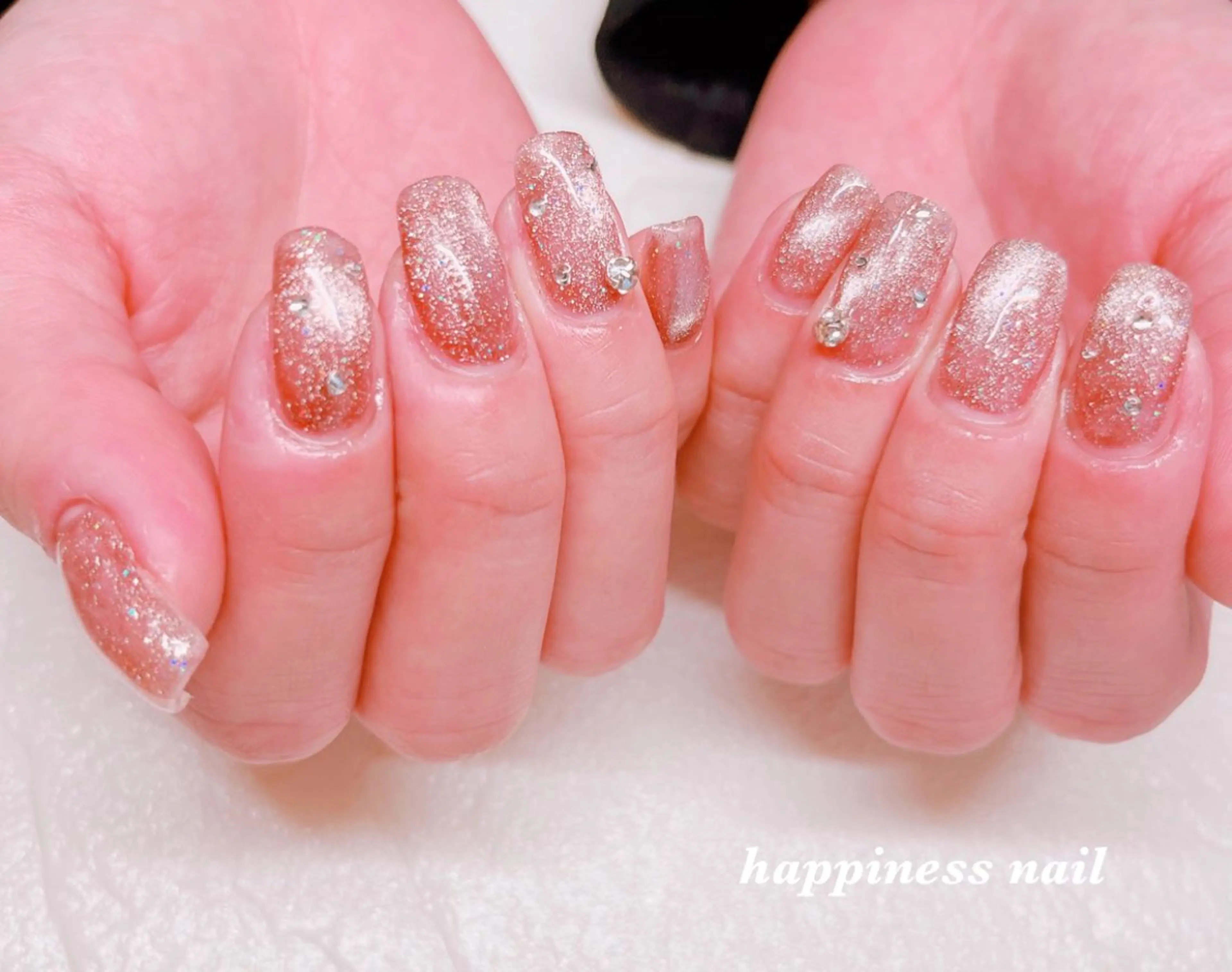 ネイル フラッシュネイル フラッシュマグ キラキラネイル ハンドネイル happiness nailのネイルデザイン