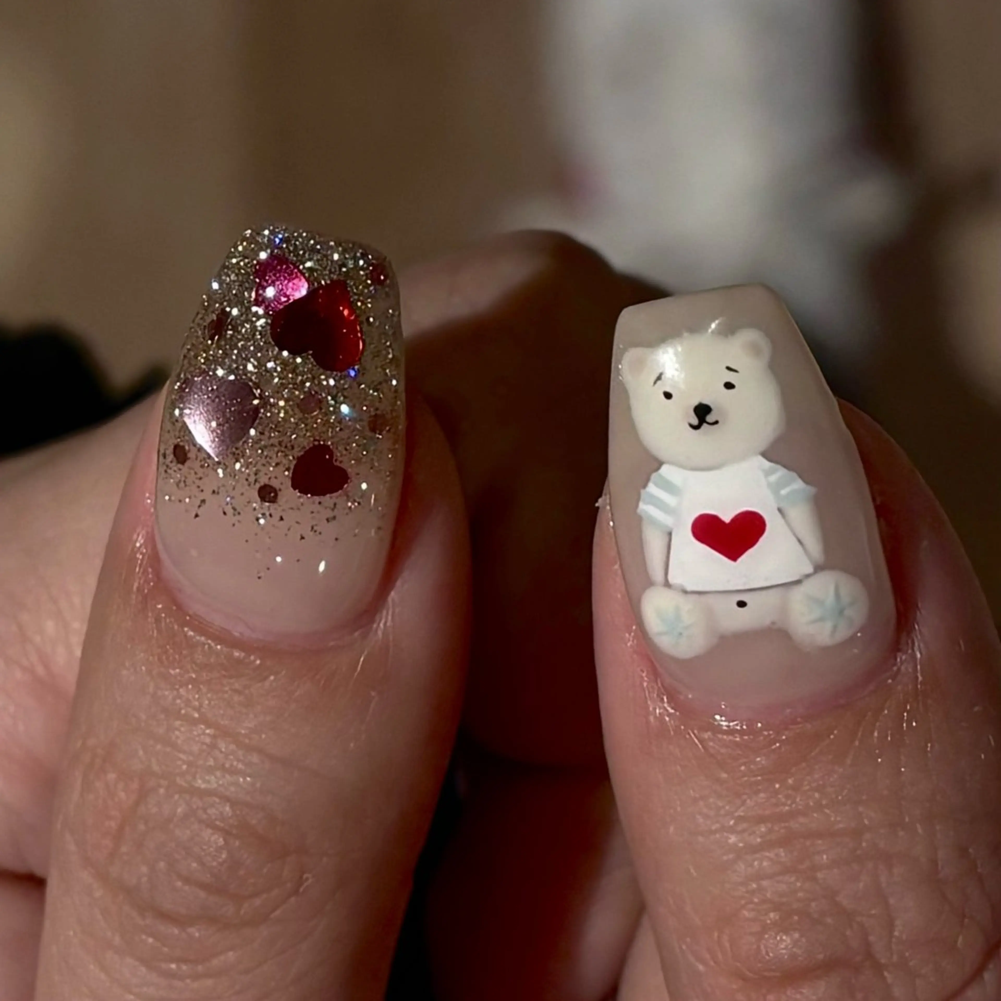 ネイル フラッシュネイル ハート マグネットネイル バレンタイン ハンドネイル Bianca名駅店 安田のネイルデザイン